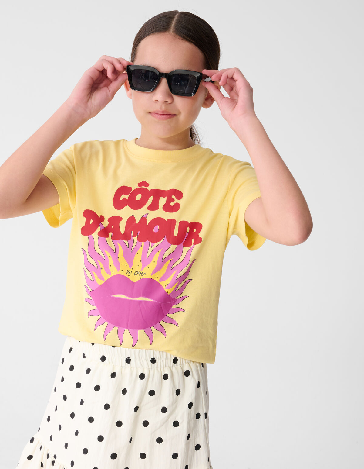 Cote D'amour Artwork T-shirt Geel SHOEBY GIRLS