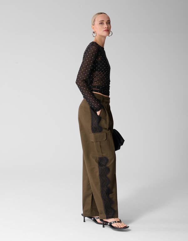 Cargo Lace Broek Khaki SHOEBY WOMEN