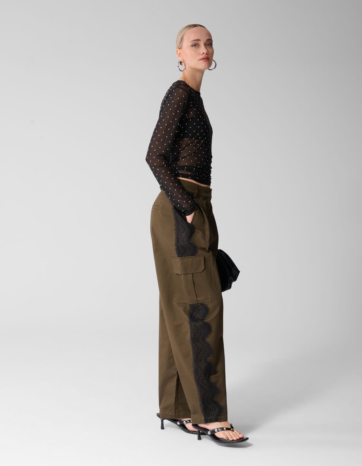 Cargo Lace Broek Donkerbruin SHOEBY WOMEN
