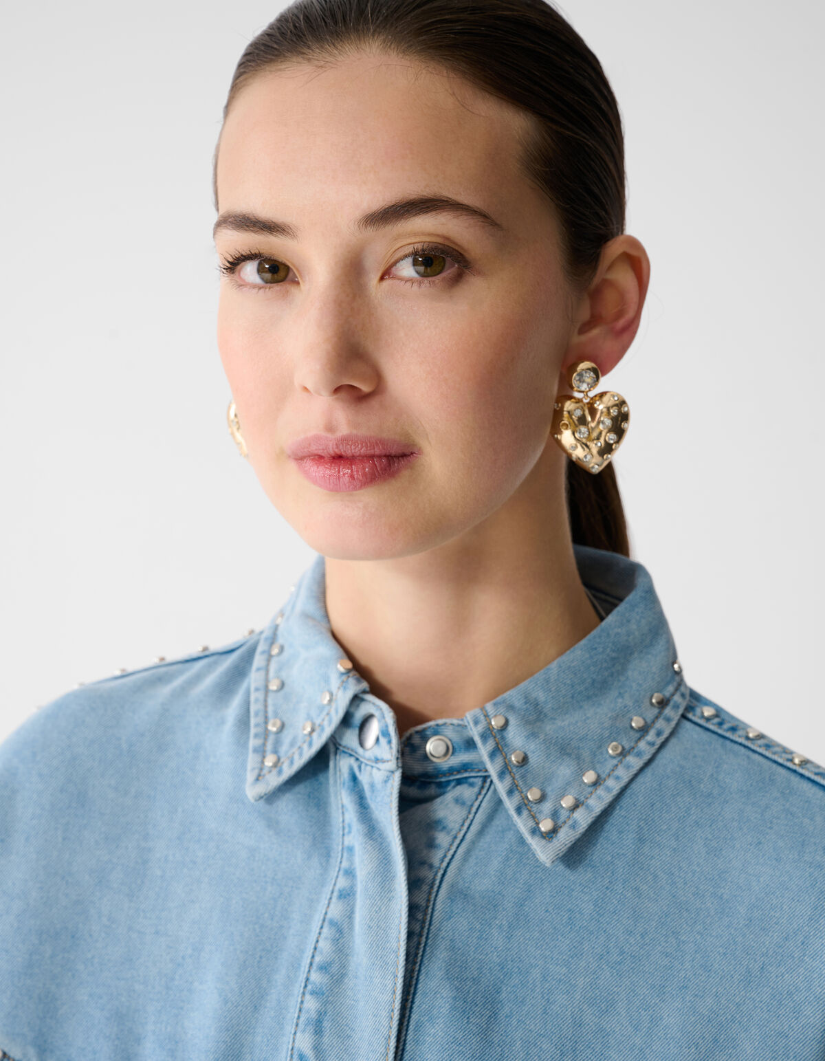 Strass Heart Oorbellen Goud SHOEBY ACCESSOIRES