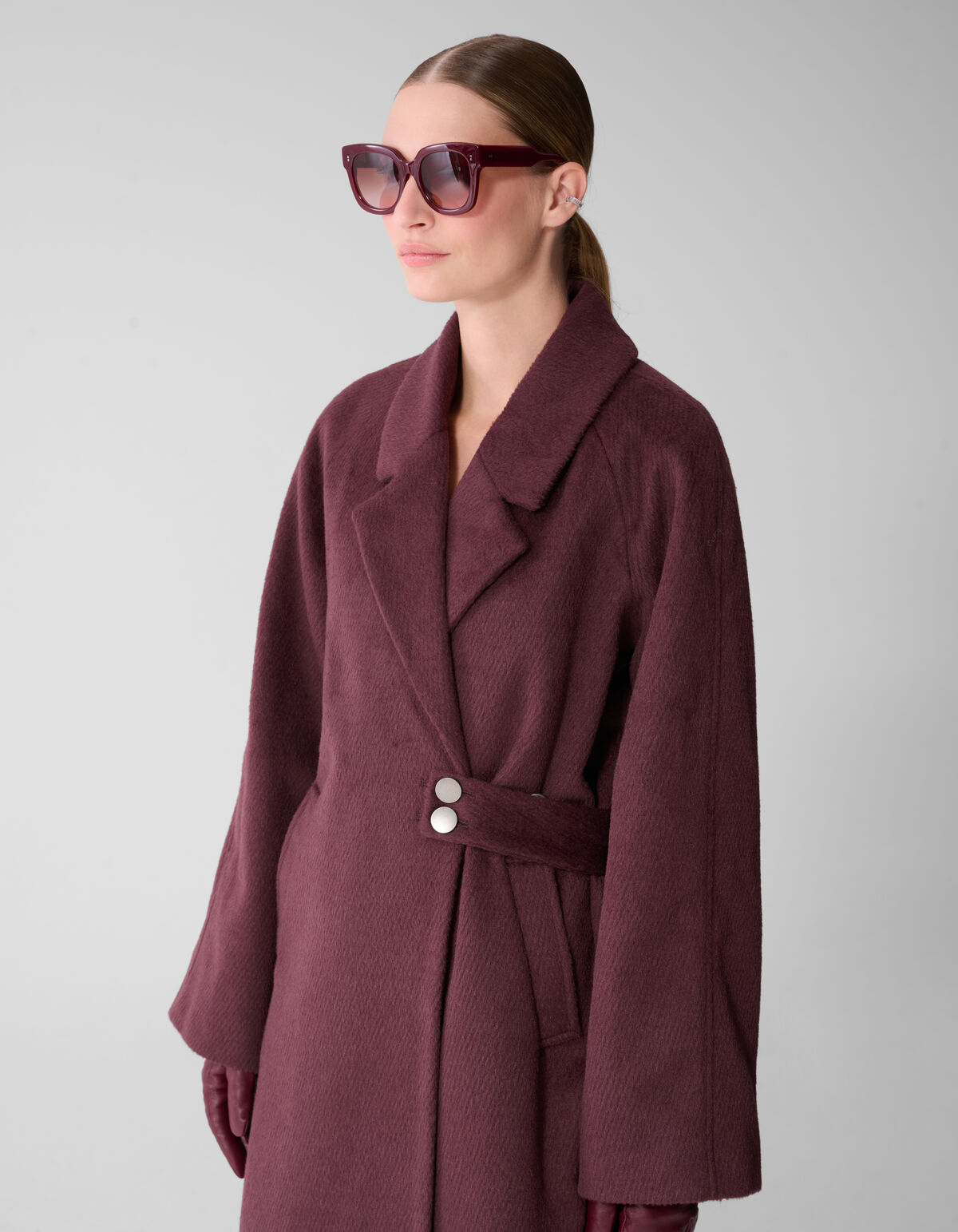 Lange Wollen Jas Donkerrood By Mieke SHOEBY WOMEN