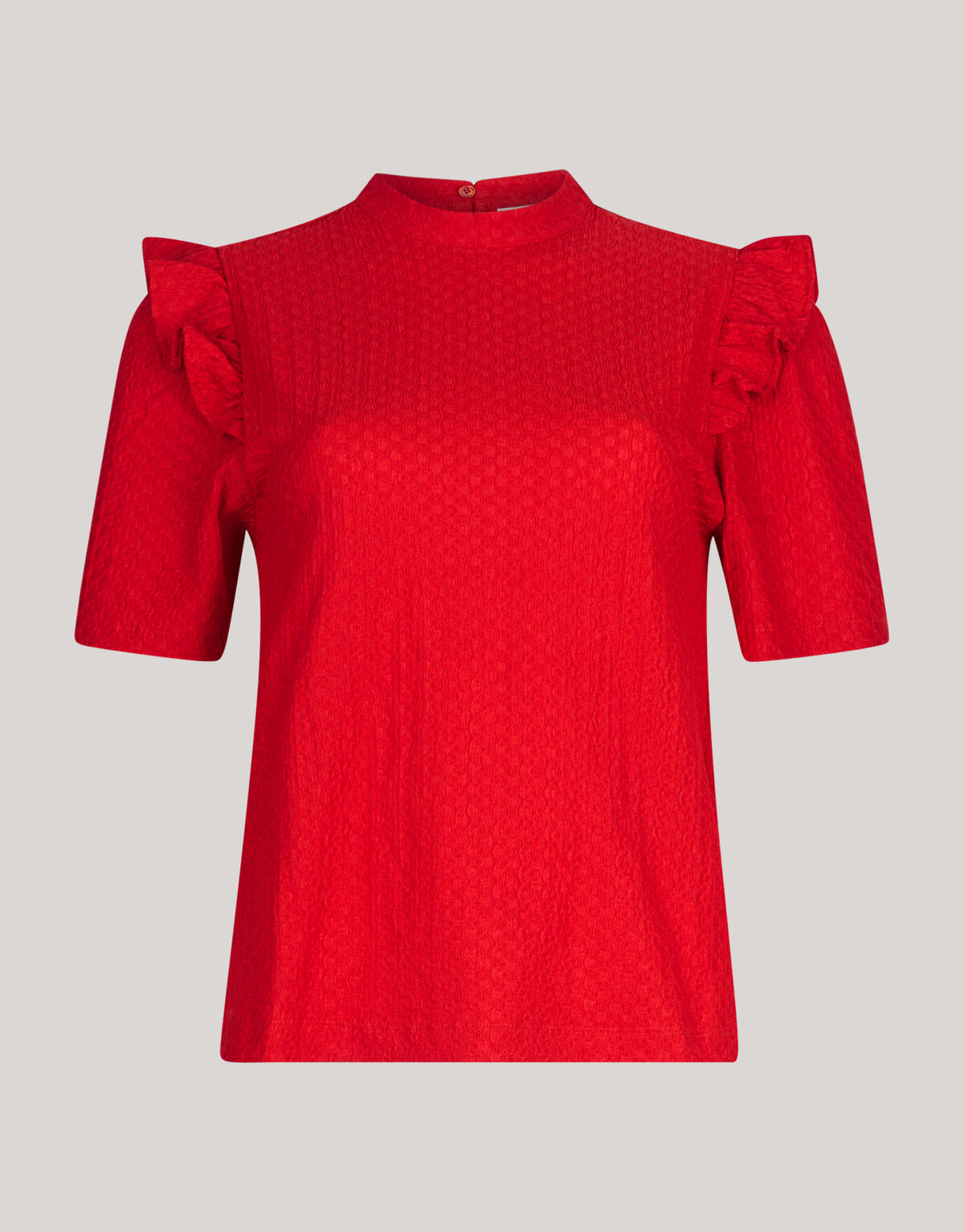Crinkle Ruffle Top Rood SHOEBY WOMEN