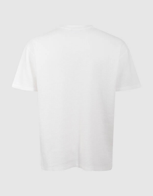 Waffle Embroidery T-shirt Wit SHOEBY MEN