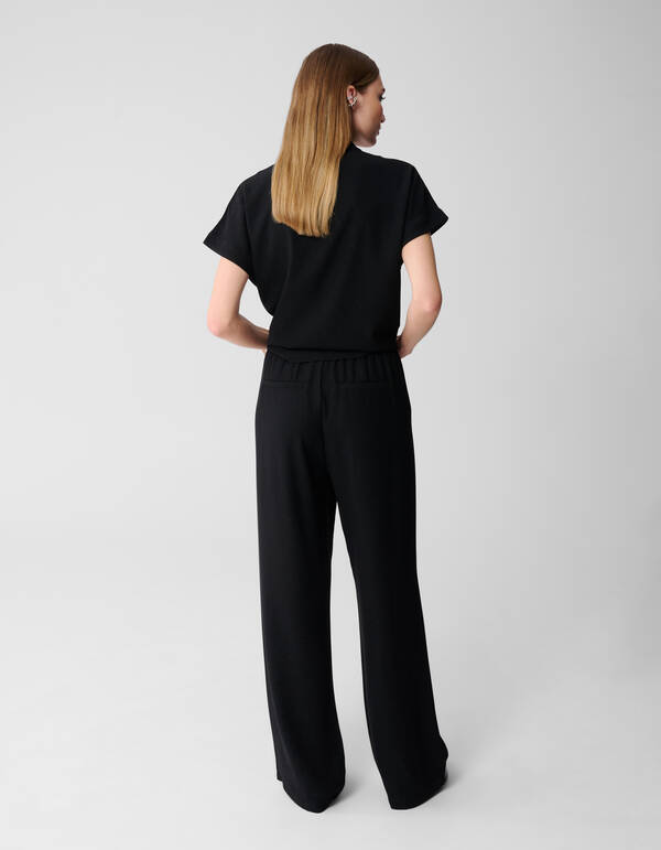 Glitter Wide Leg Broek Zwart SHOEBY WOMEN