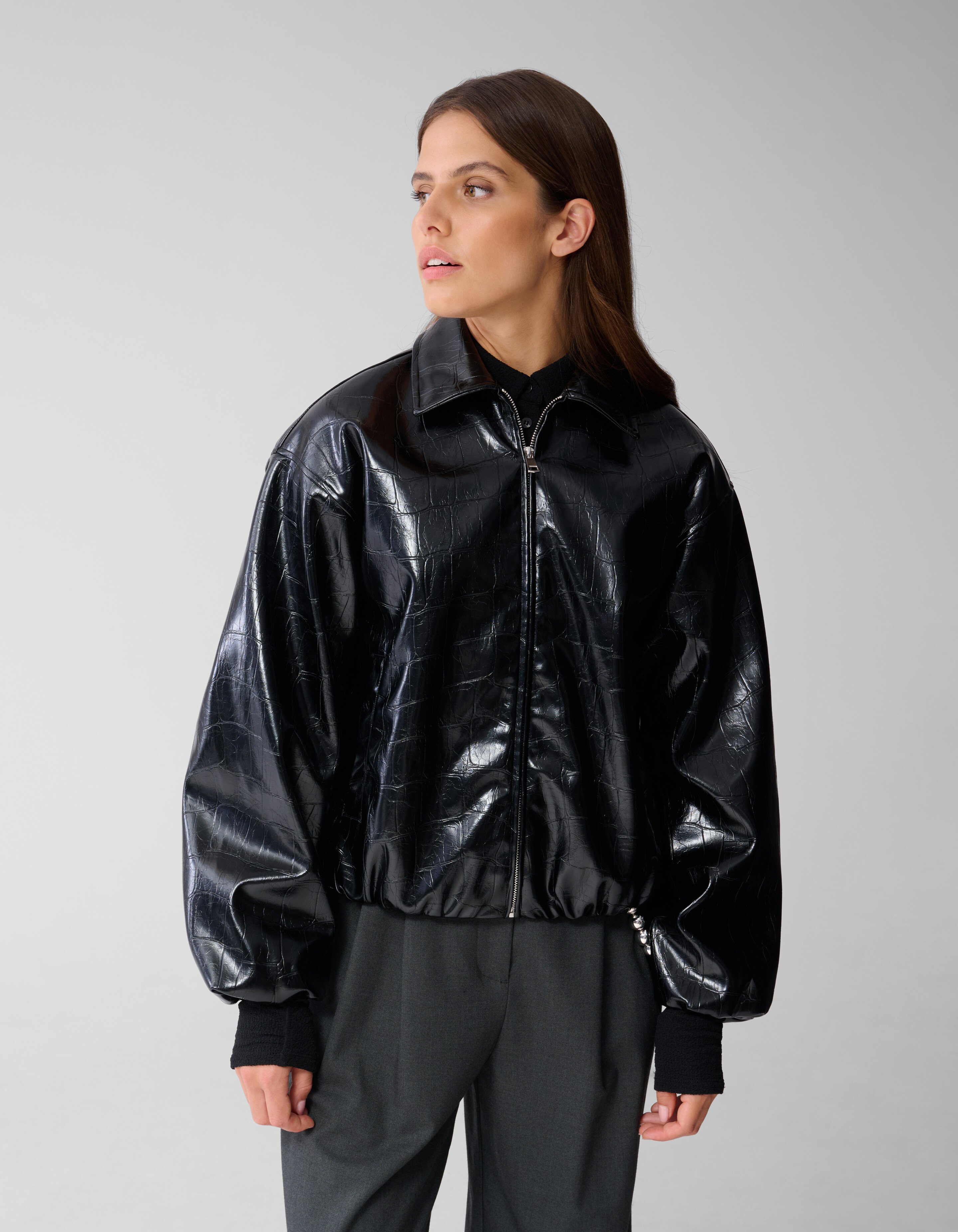 Oversized Croco Bomber Jack Zwart SHOEBY WOMEN