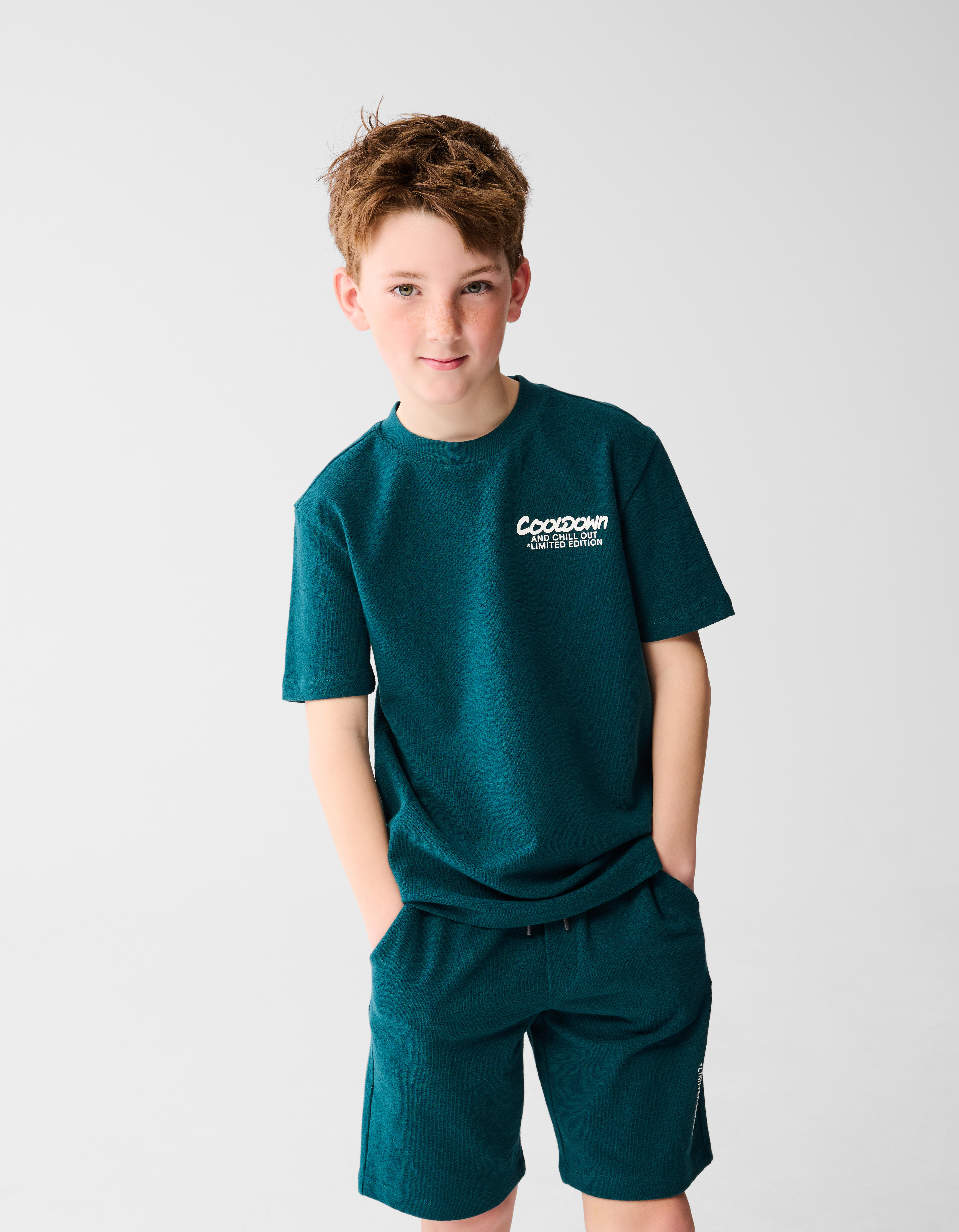 Tekst T-shirt Groen SHOEBY BOYS