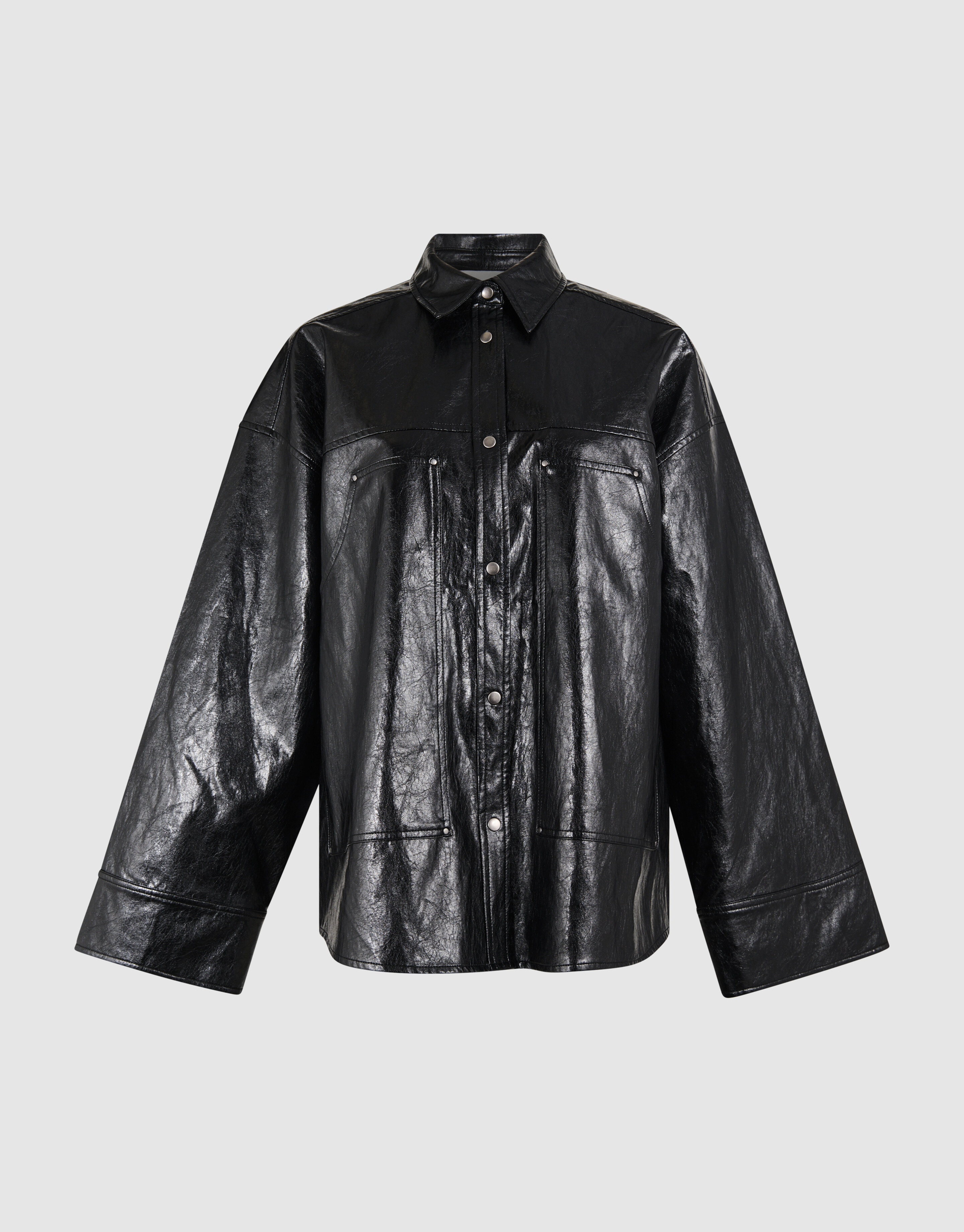 Vegan Leren Carpenter Blouse Zwart SHOEBY WOMEN