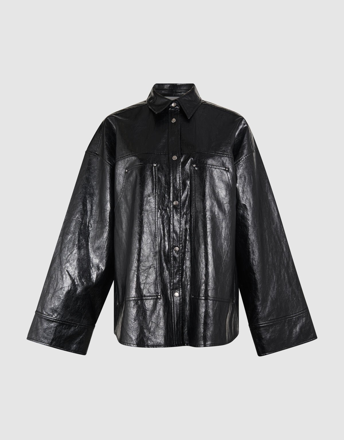 Vegan Leren Carpenter Blouse Zwart SHOEBY WOMEN