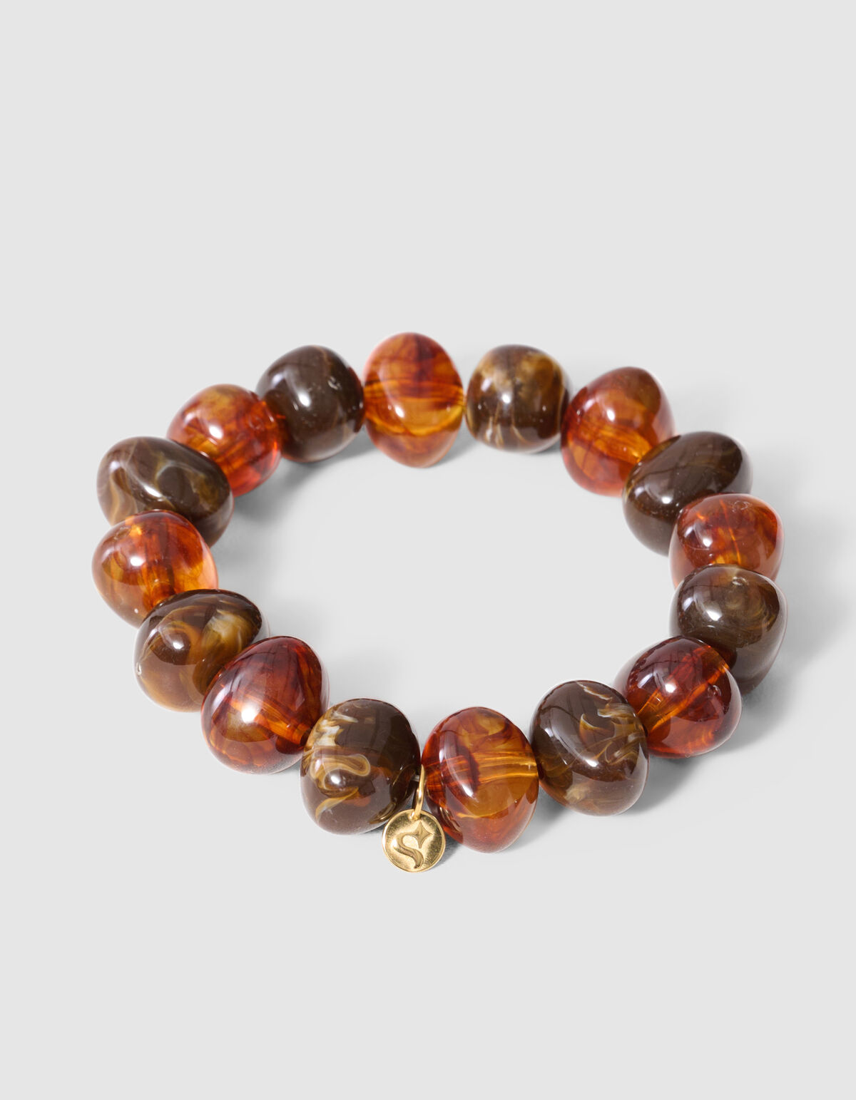 Double Oval Armband Bruin SHOEBY ACCESSOIRES
