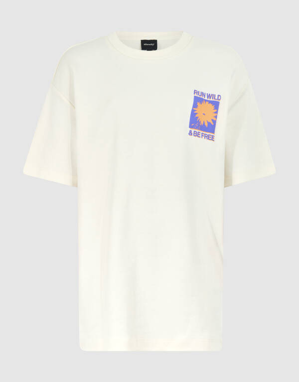 Run Wild Artwork T-shirt Gebroken Wit SHOEBY BOYS