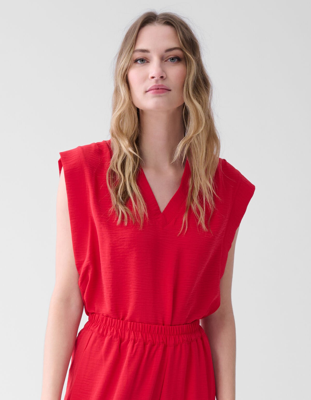 V-hals Top Rood SHOEBY WOMEN