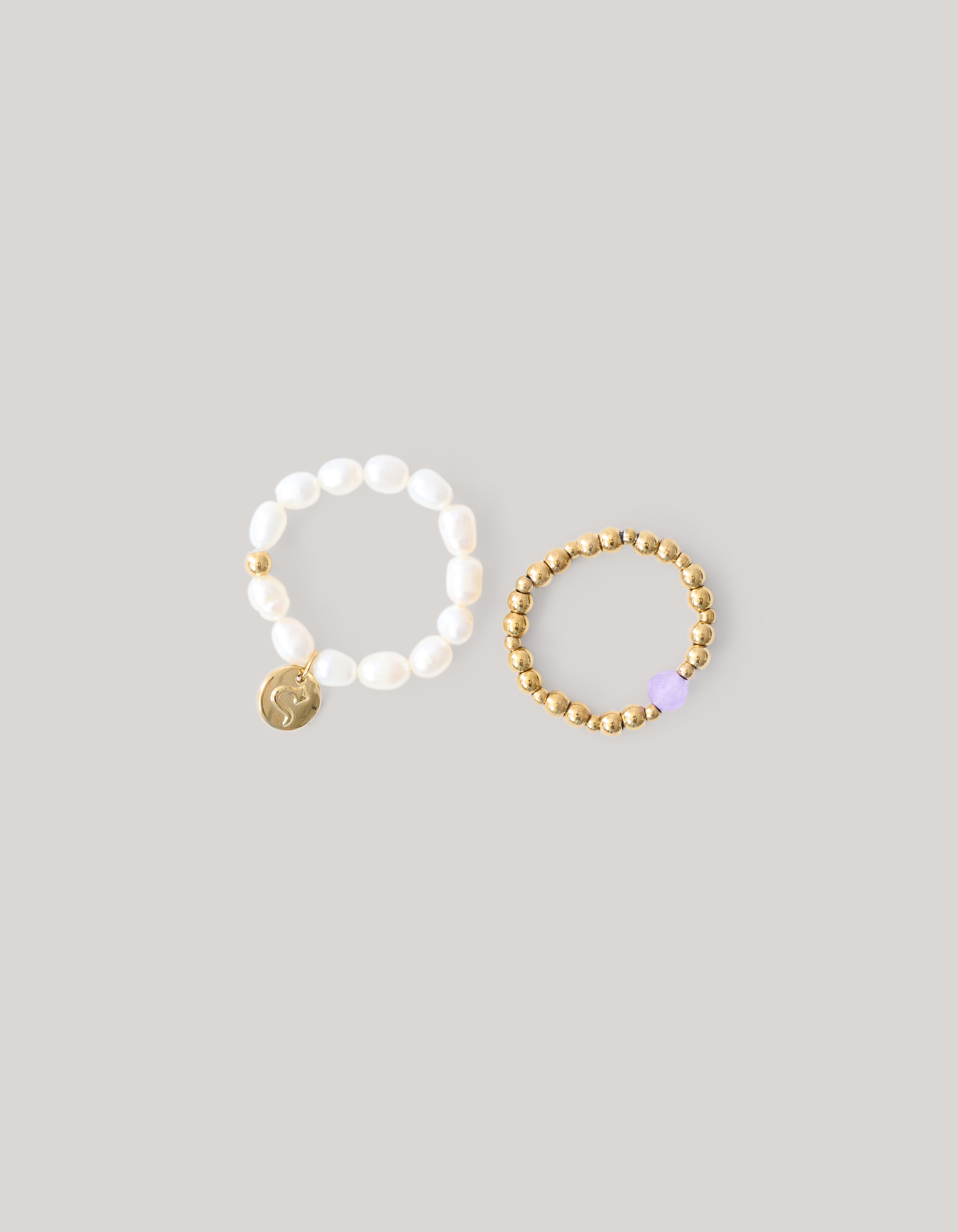Parel Ringen Set Goud SHOEBY ACCESSOIRES