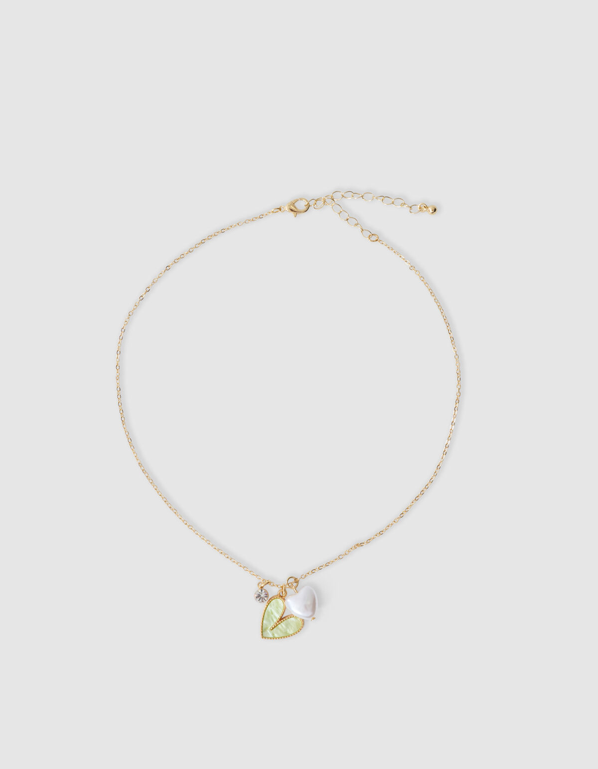 Heart Charm Ketting Lichtgroen SHOEBY ACCESSOIRES
