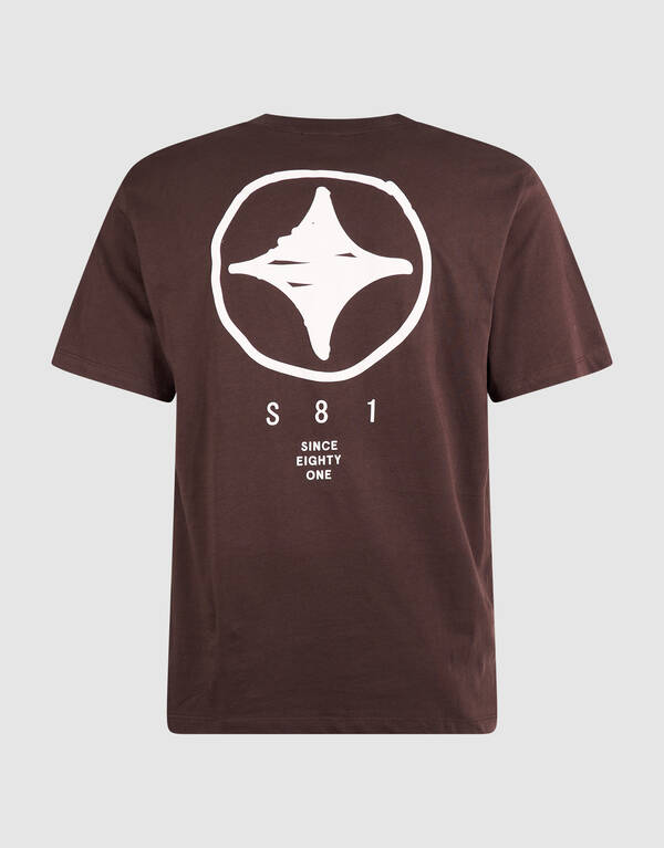 Scratched Artwork T-shirt Donkerbruin SHOEBY MEN