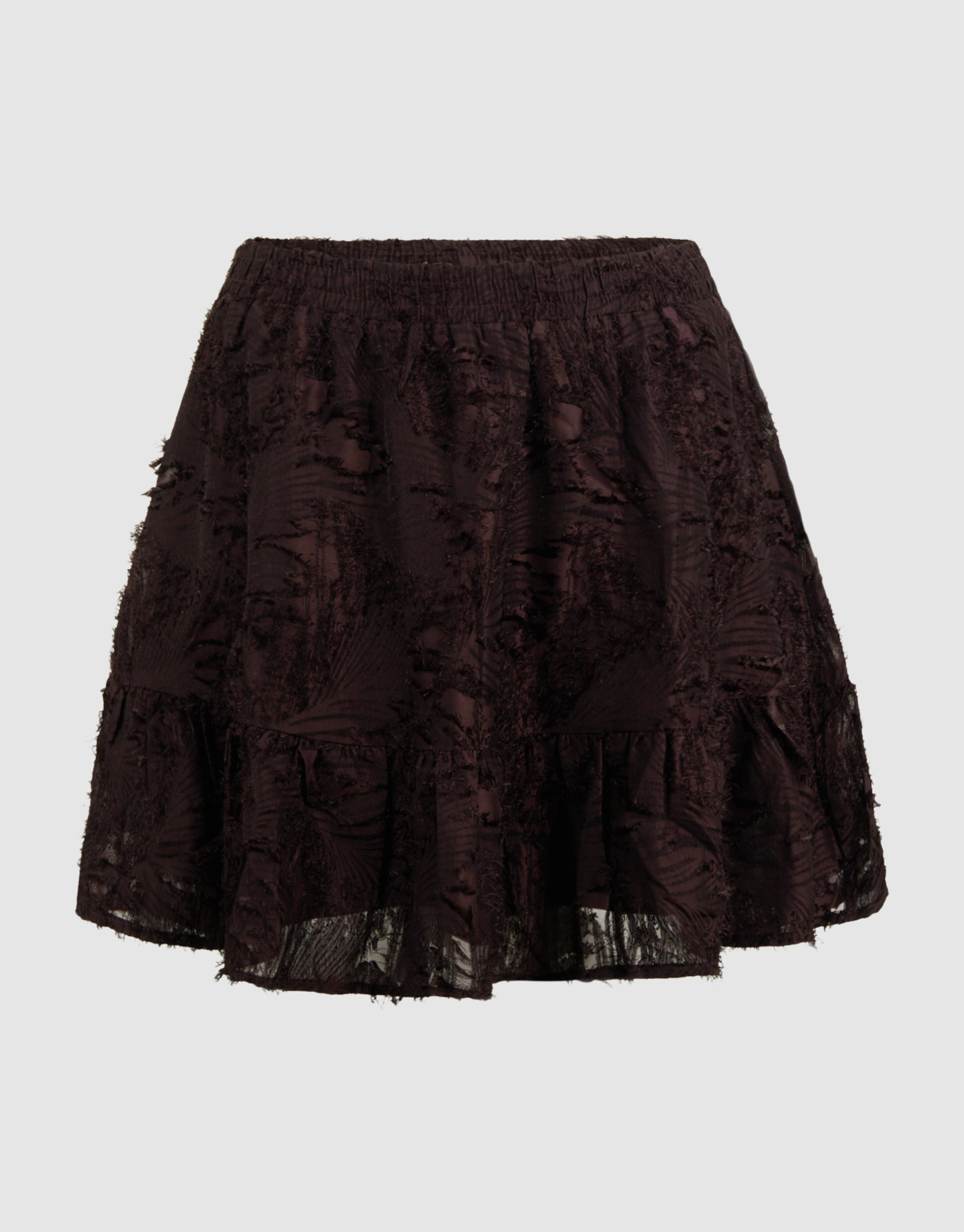 Ruffle Mini Rok Donkerbruin SHOEBY WOMEN