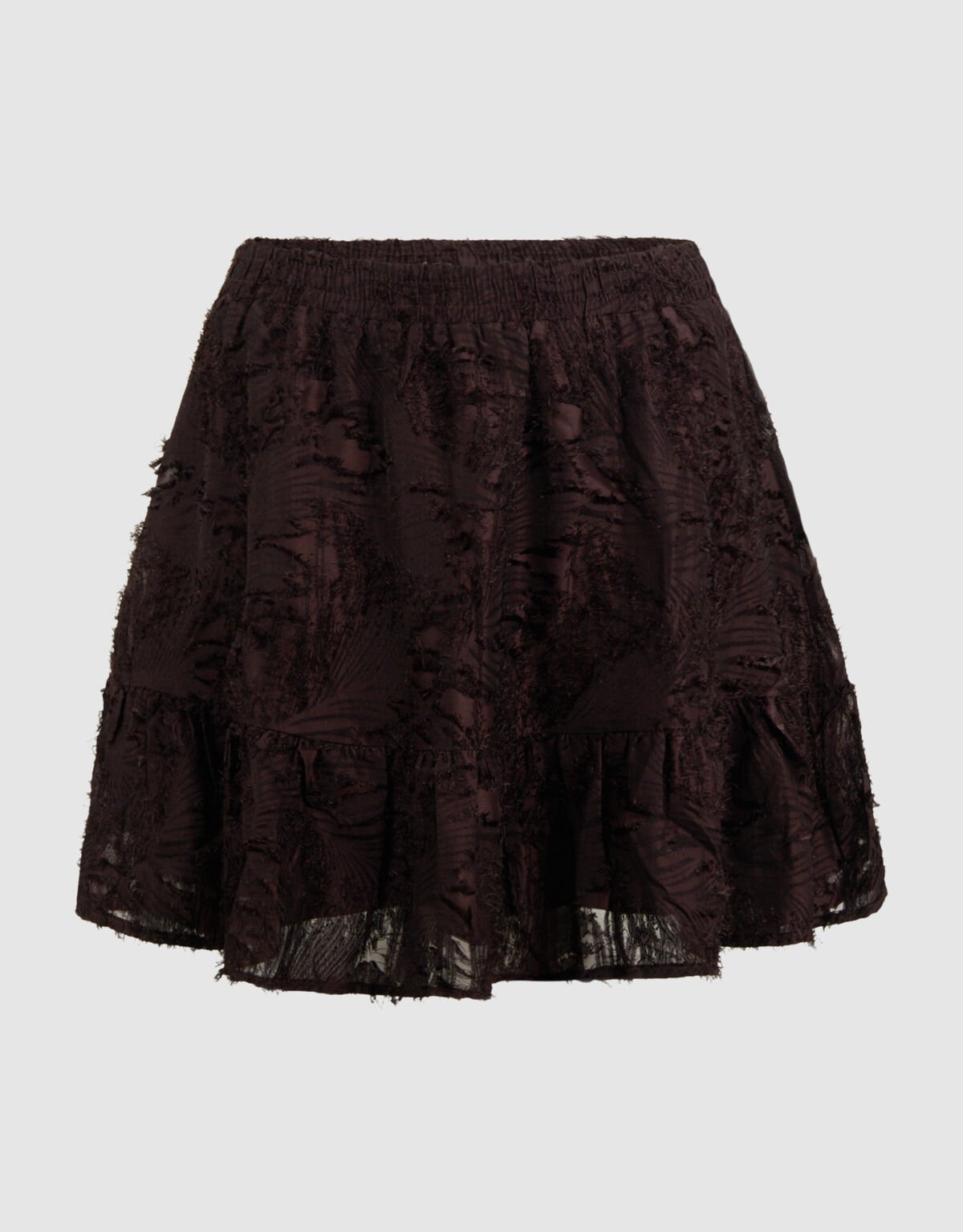 Ruffle Mini Rok Donkerbruin SHOEBY WOMEN