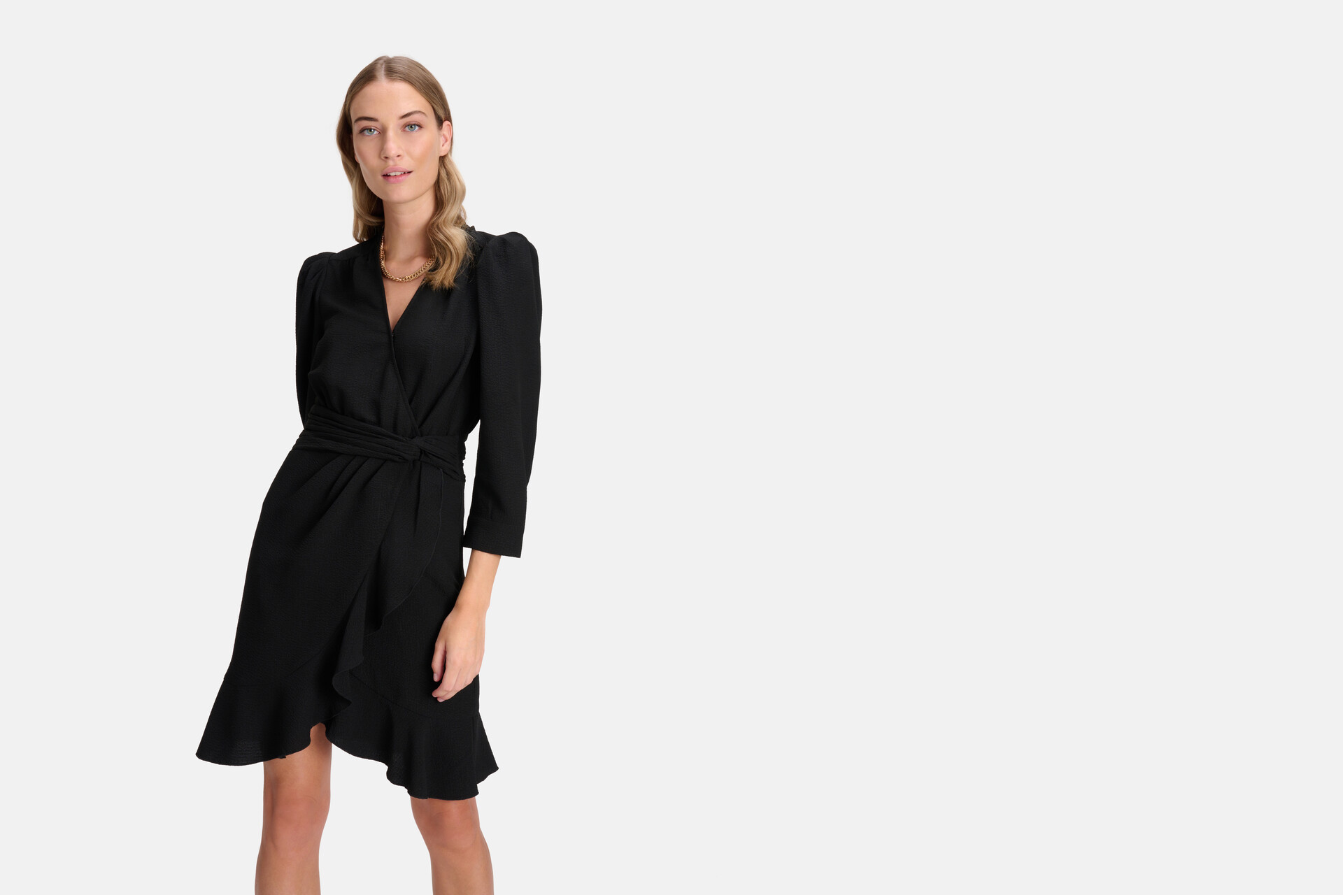 Gedrapeerde Jurk Zwart By Fred SHOEBY WOMEN