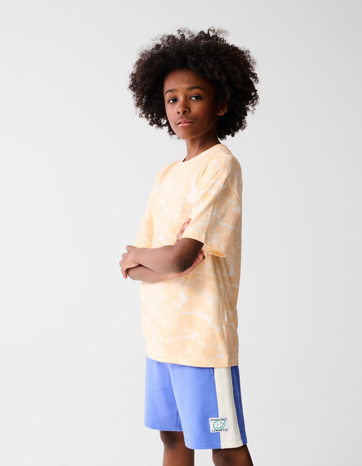 Bleached T-shirt Oranje SHOEBY BOYS