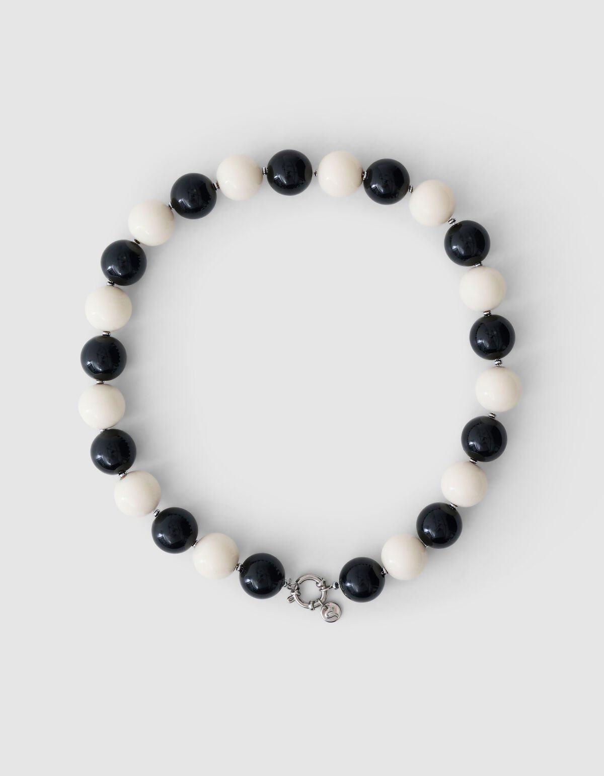 Ronde Beaded Ketting Zwart/Wit SHOEBY ACCESSOIRES