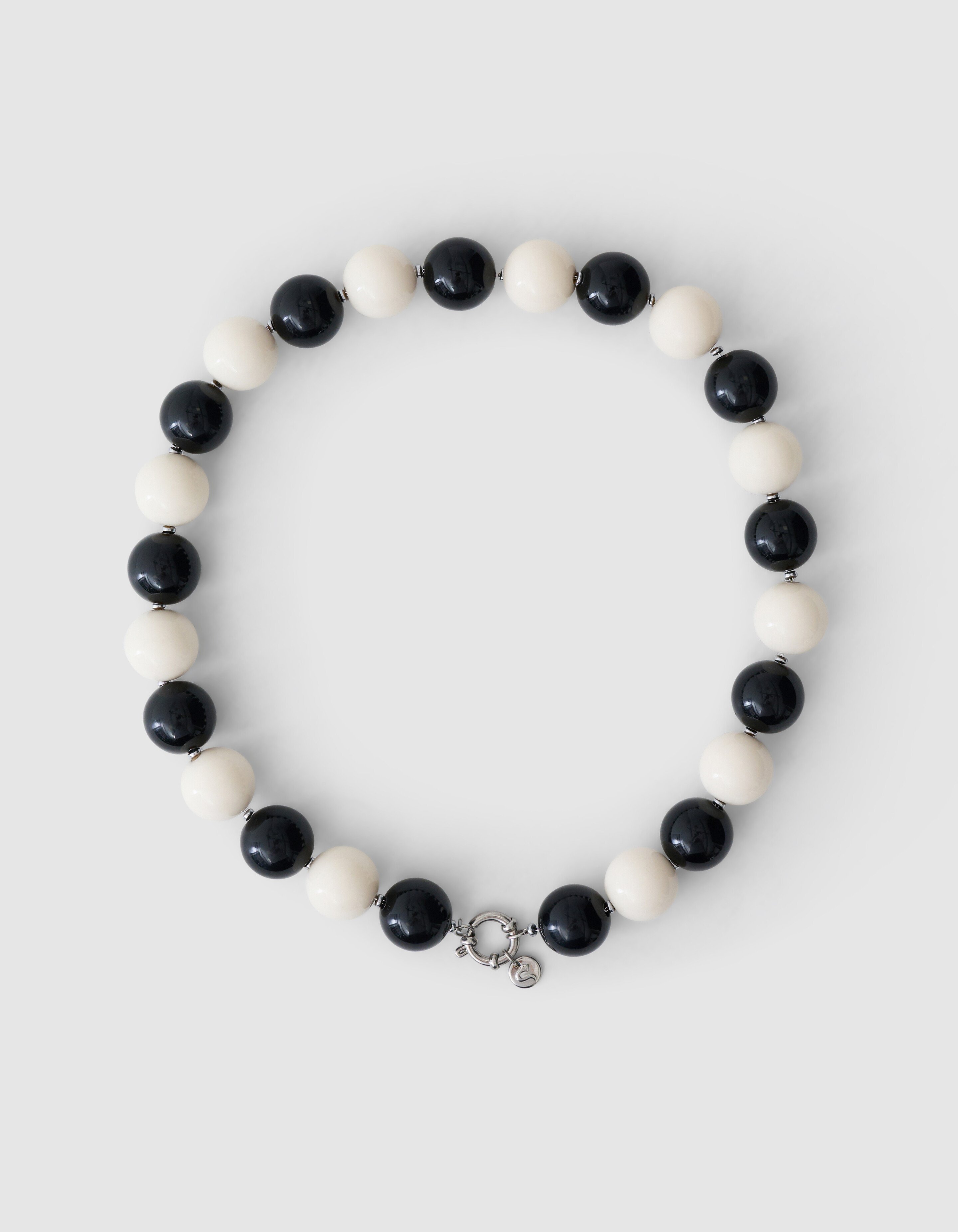 Ronde Beaded Ketting Zwart/Wit SHOEBY ACCESSOIRES