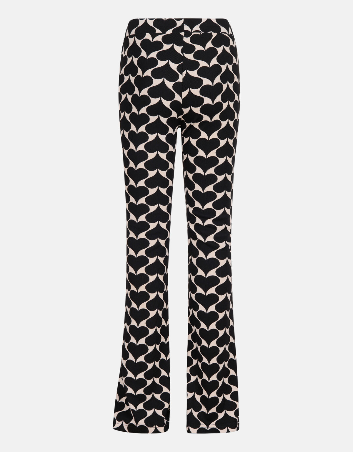 Printed Heart Split Flair Broek Zwart SHOEBY GIRLS