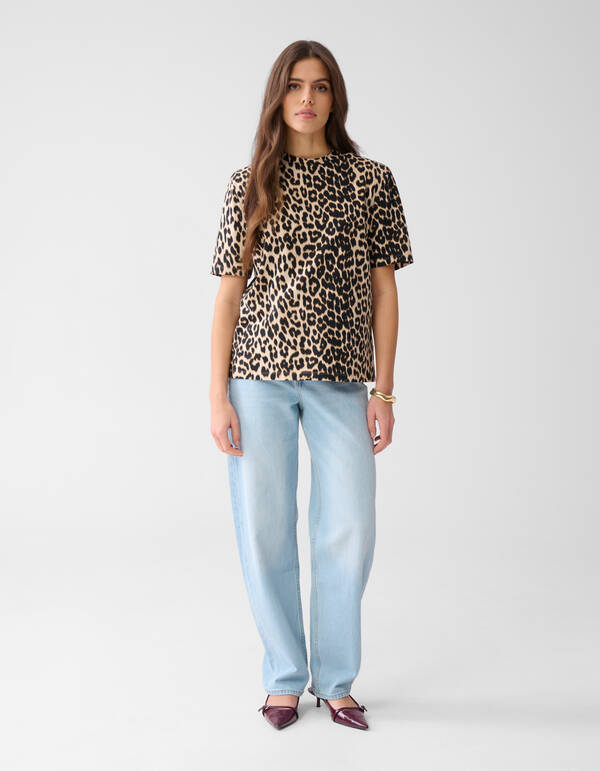 Padded Leopard T-shirt Bruin SHOEBY WOMEN