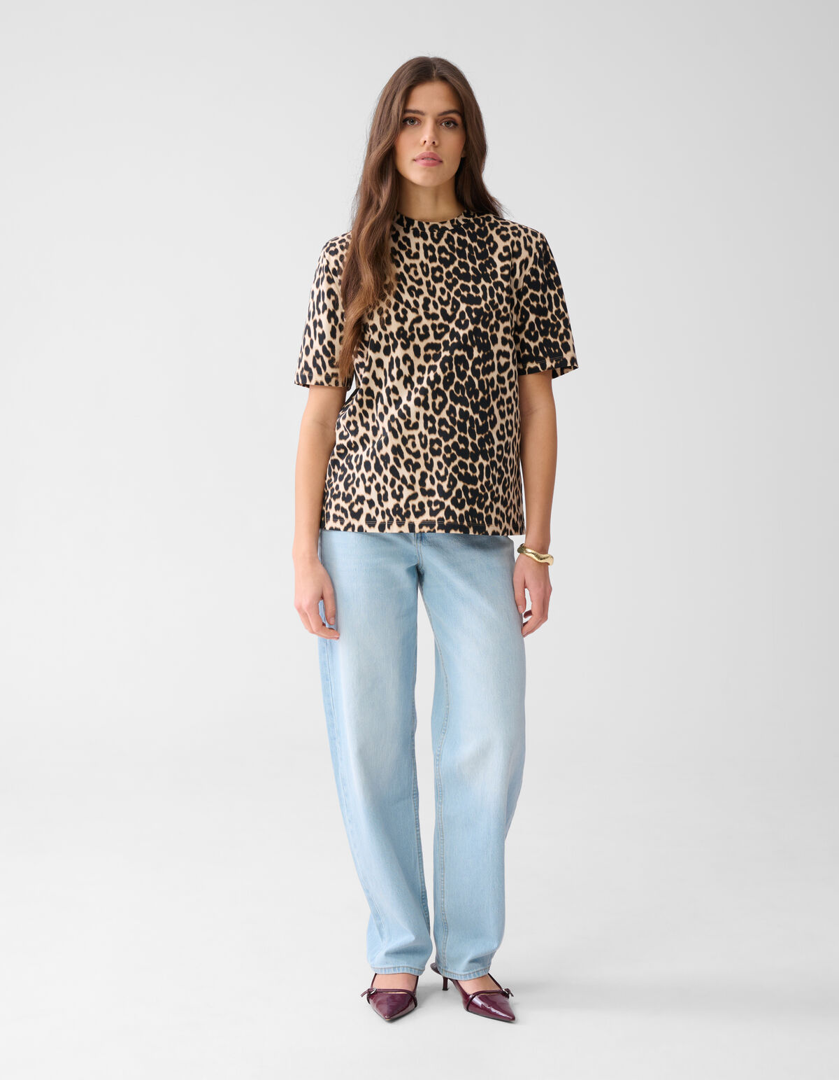 Padded Leopard T-shirt Bruin SHOEBY WOMEN