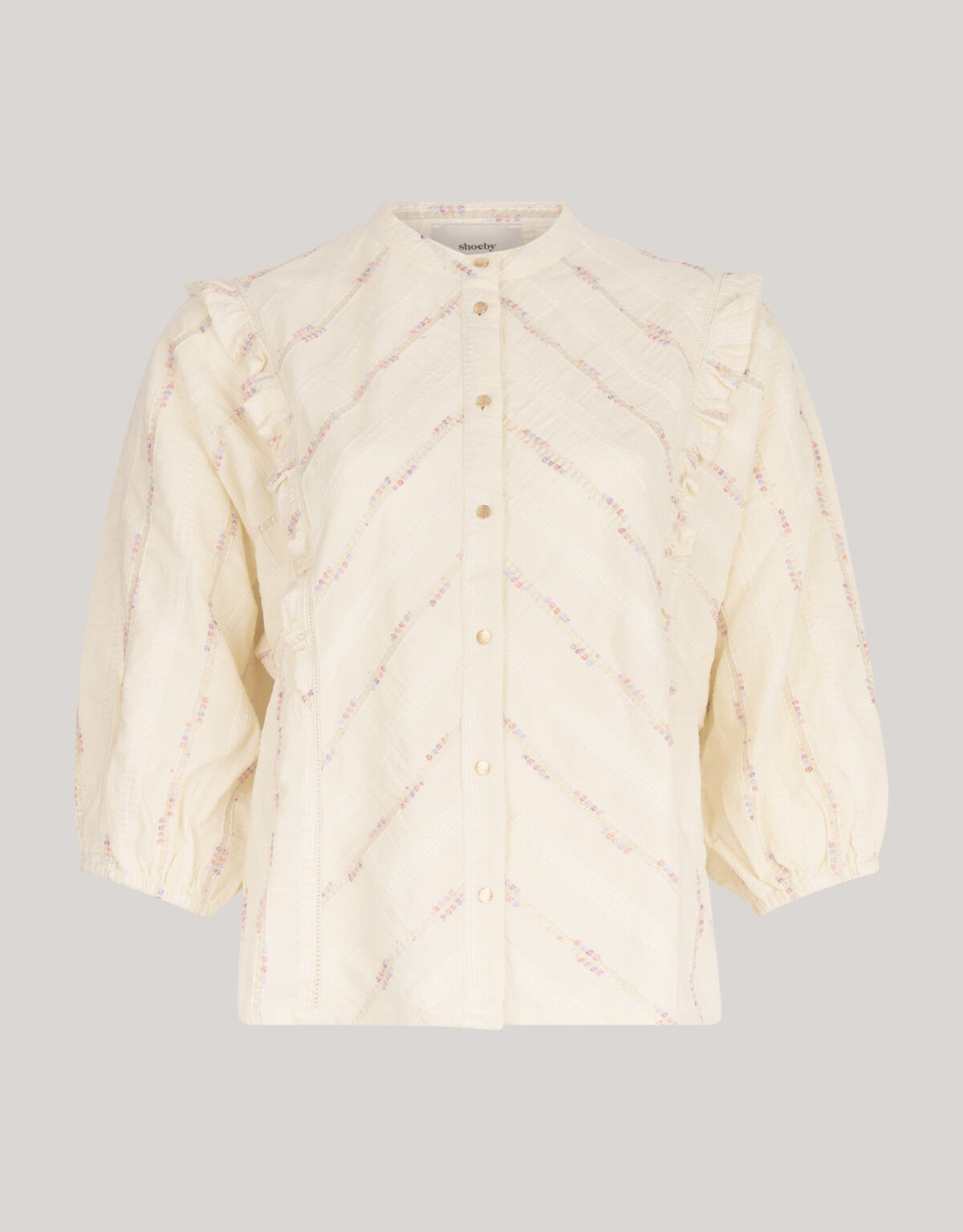 Shine Jacquard Top Gebroken Wit SHOEBY WOMEN