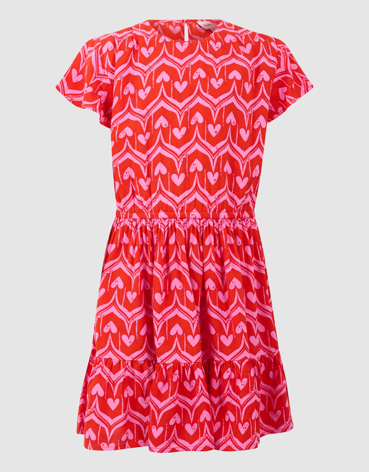 Heart Print Mini Jurk Roze SHOEBY GIRLS
