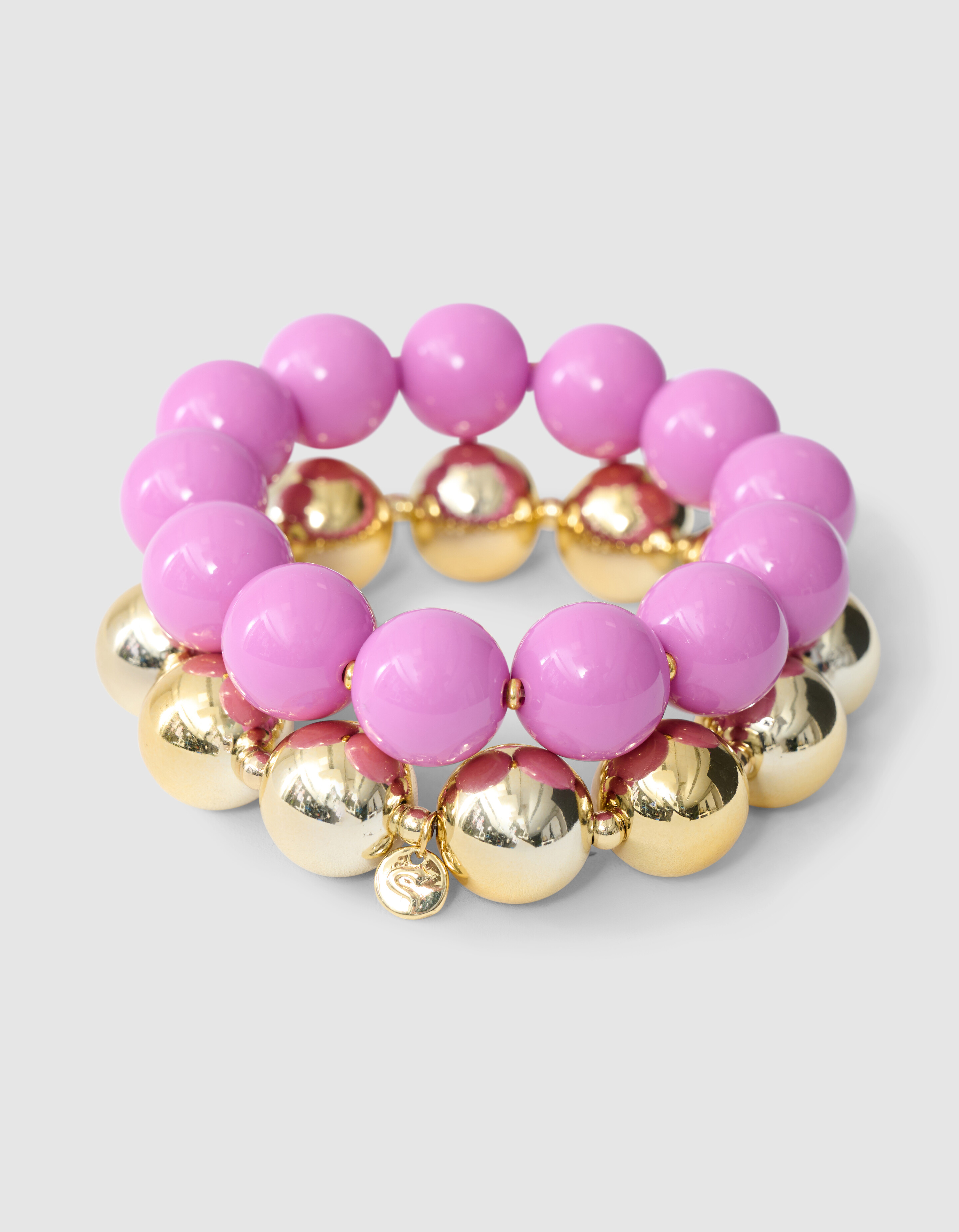 Beaded Armband Set Roze SHOEBY ACCESSOIRES