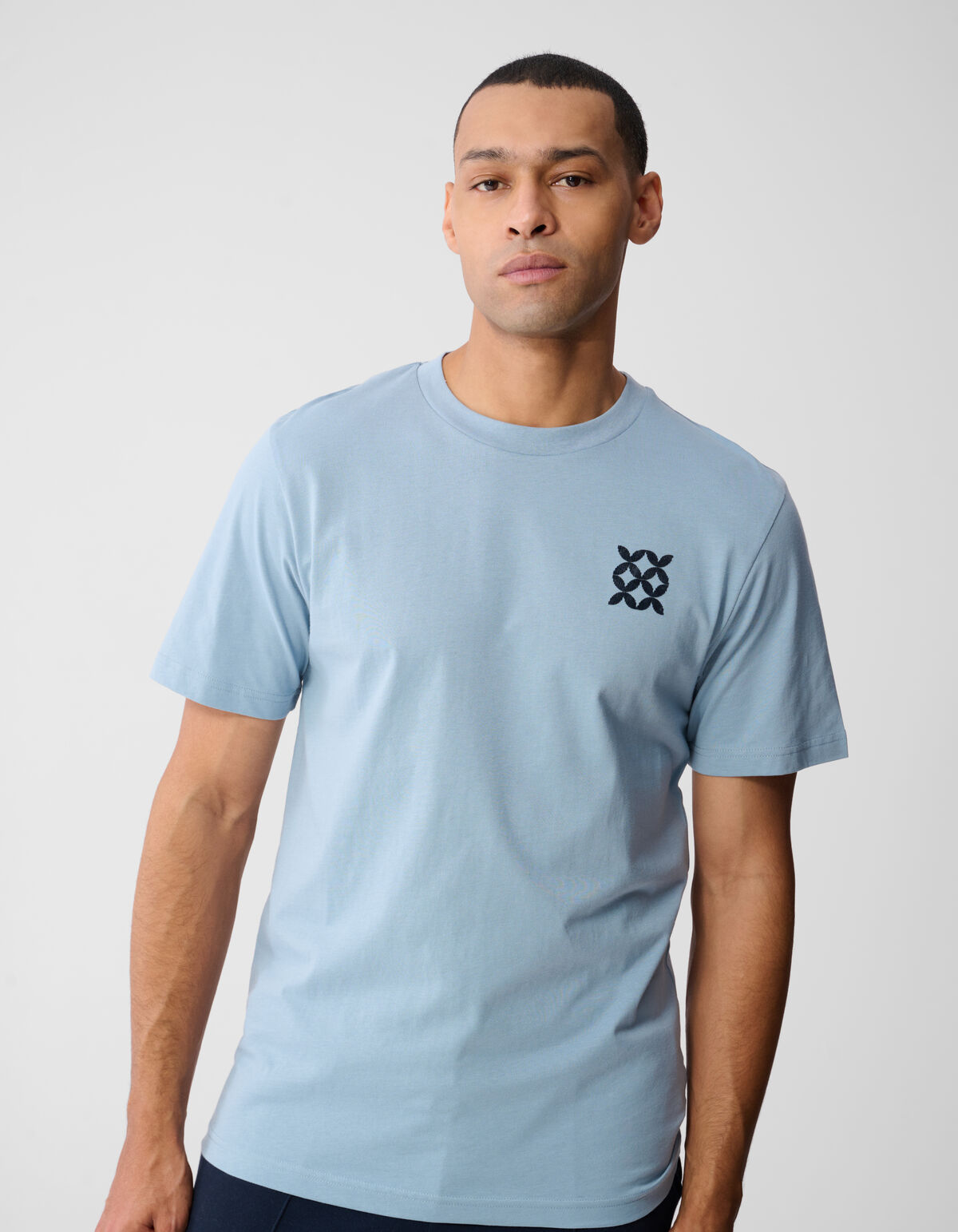 Striped Logo Artwork T-shirt Lichtblauw SHOEBY MEN