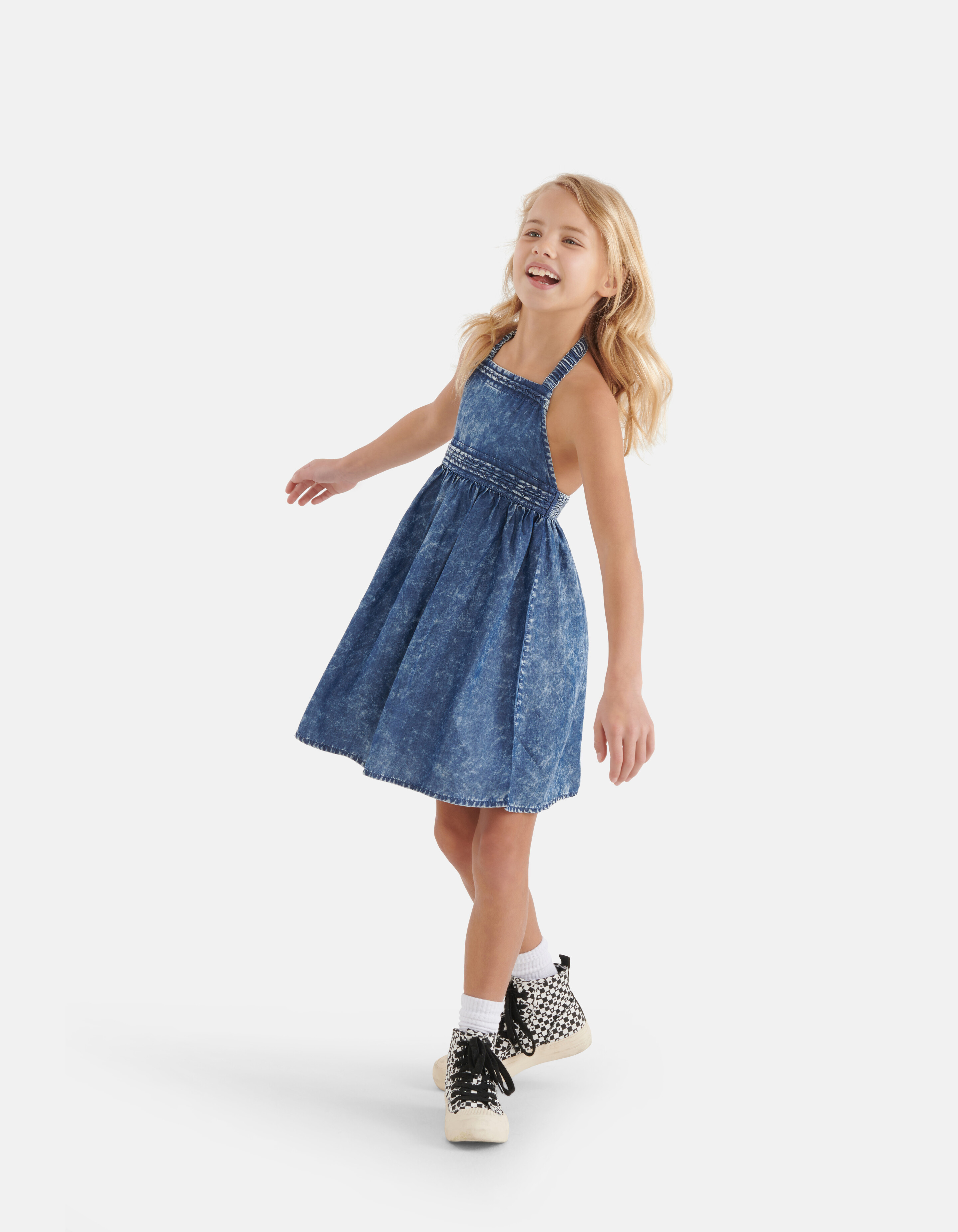 Braided Jurk Lichtblauw SHOEBY GIRLS