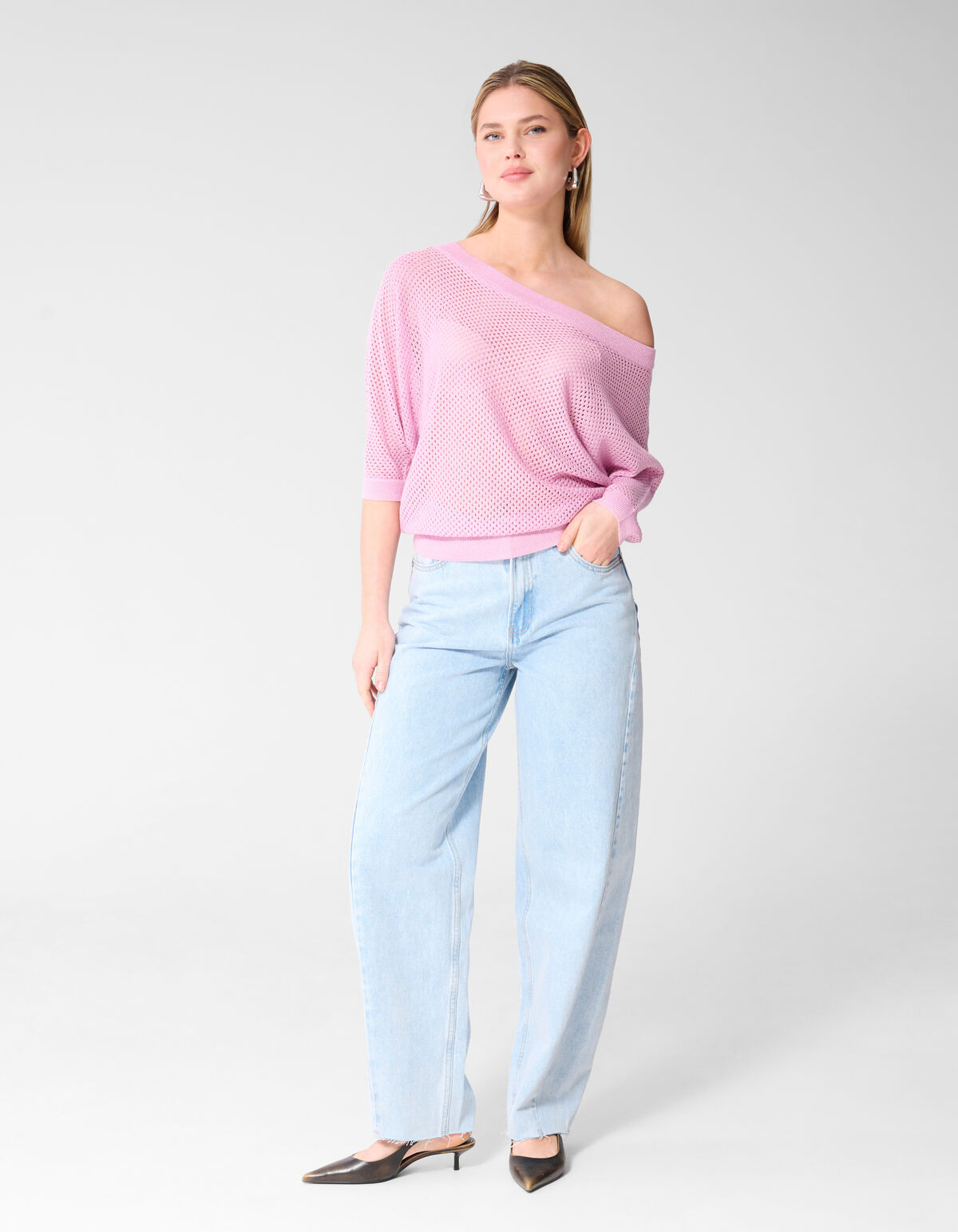 Glitter Ajour Trui Roze SHOEBY WOMEN