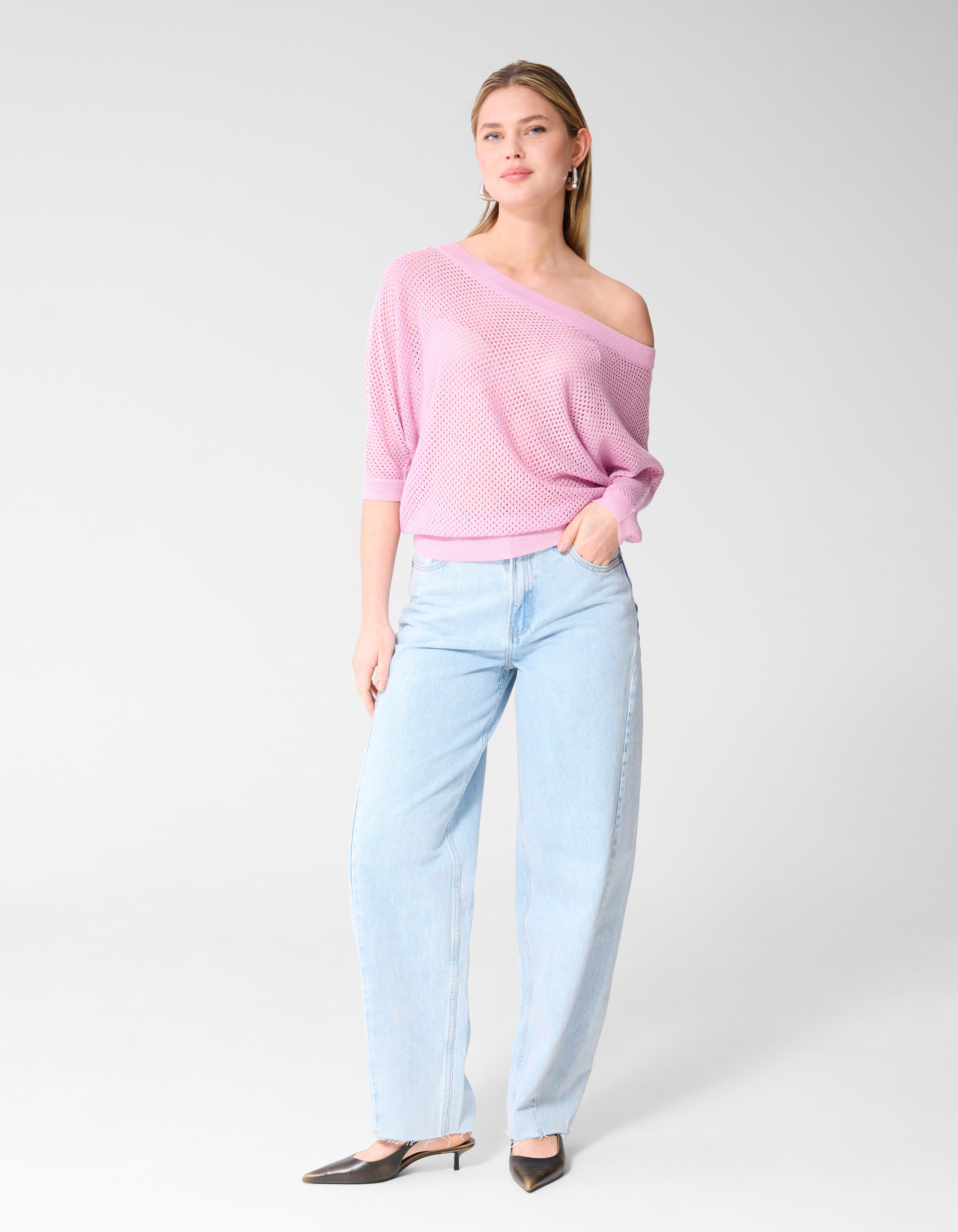 Glitter Ajour Trui Roze SHOEBY WOMEN