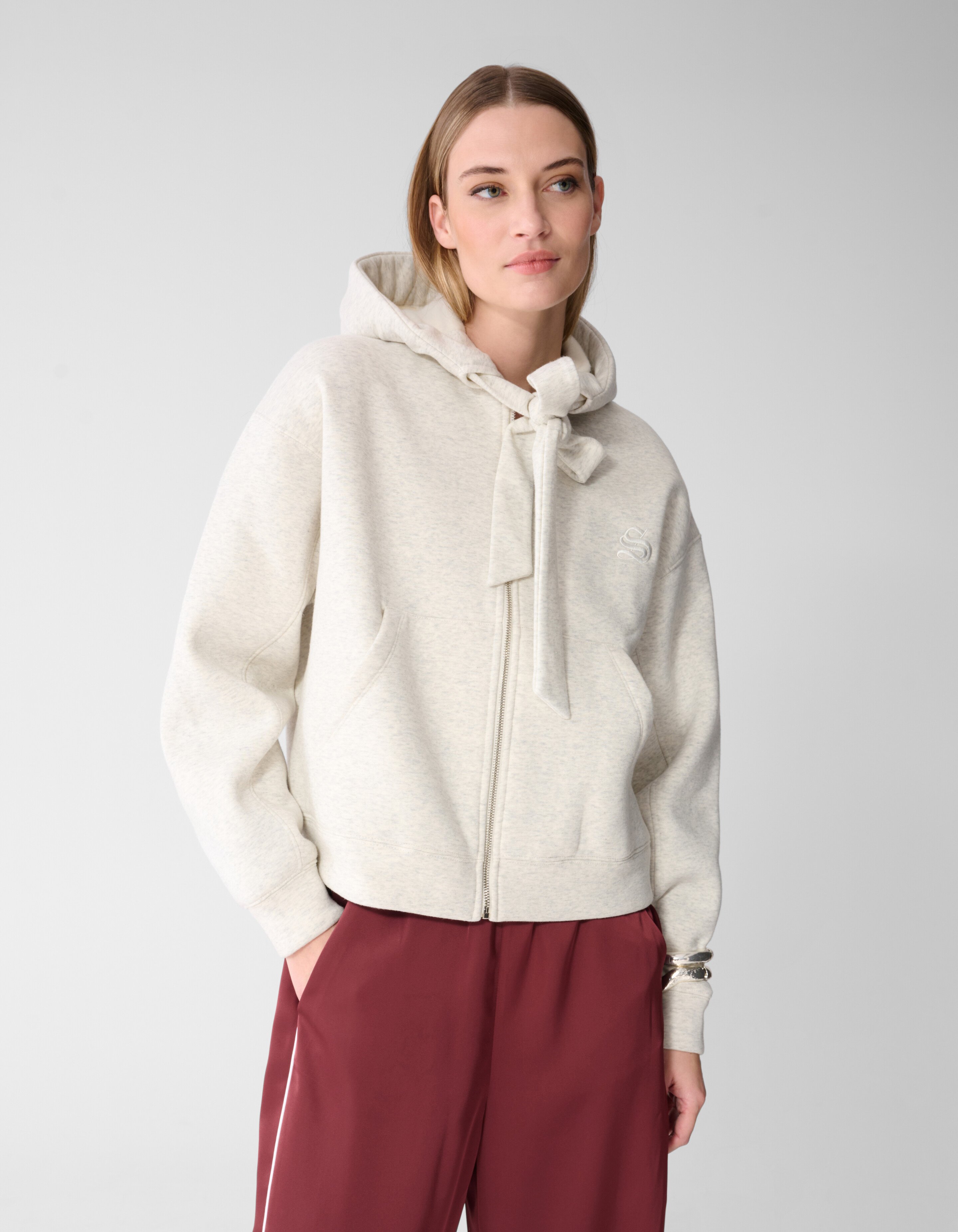 Oversized Hoodie Vest Lichtgrijs SHOEBY WOMEN