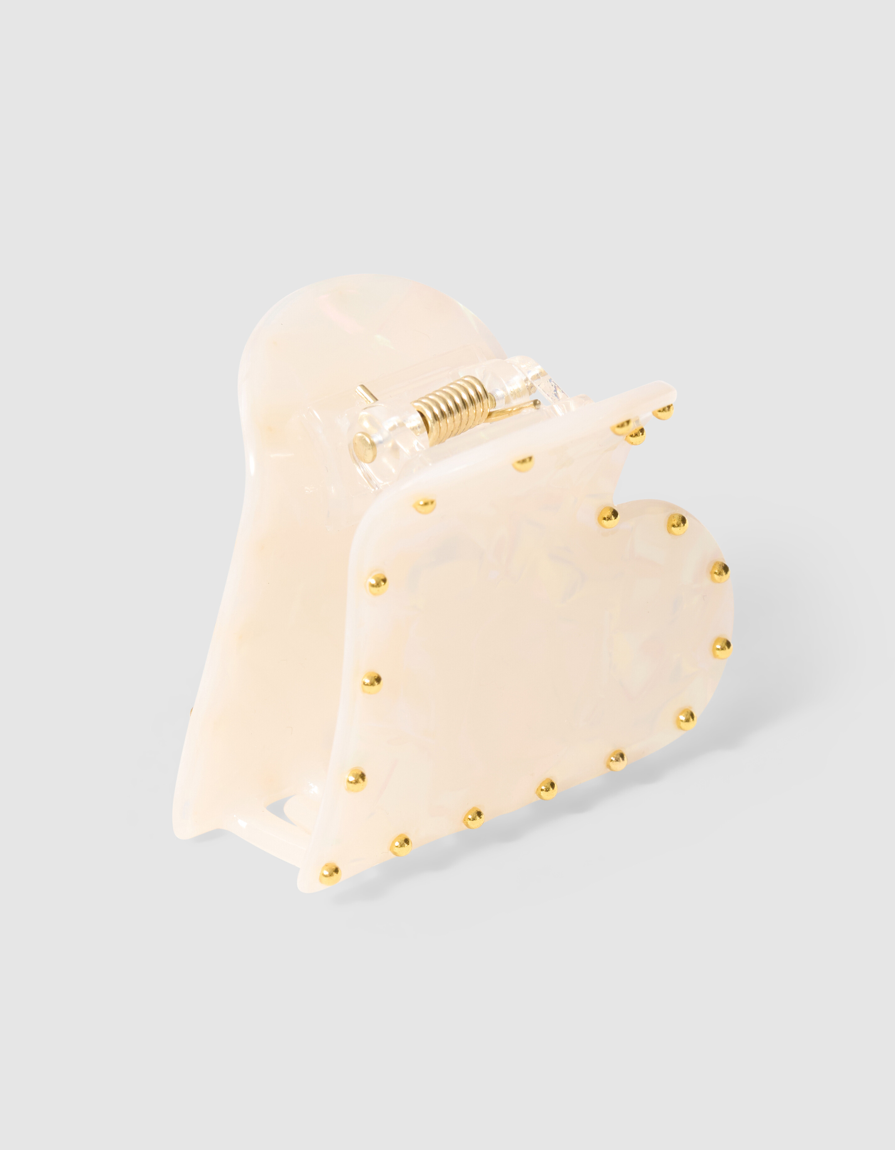 Studded Heart Haarclip Gebroken Wit SHOEBY ACCESSOIRES