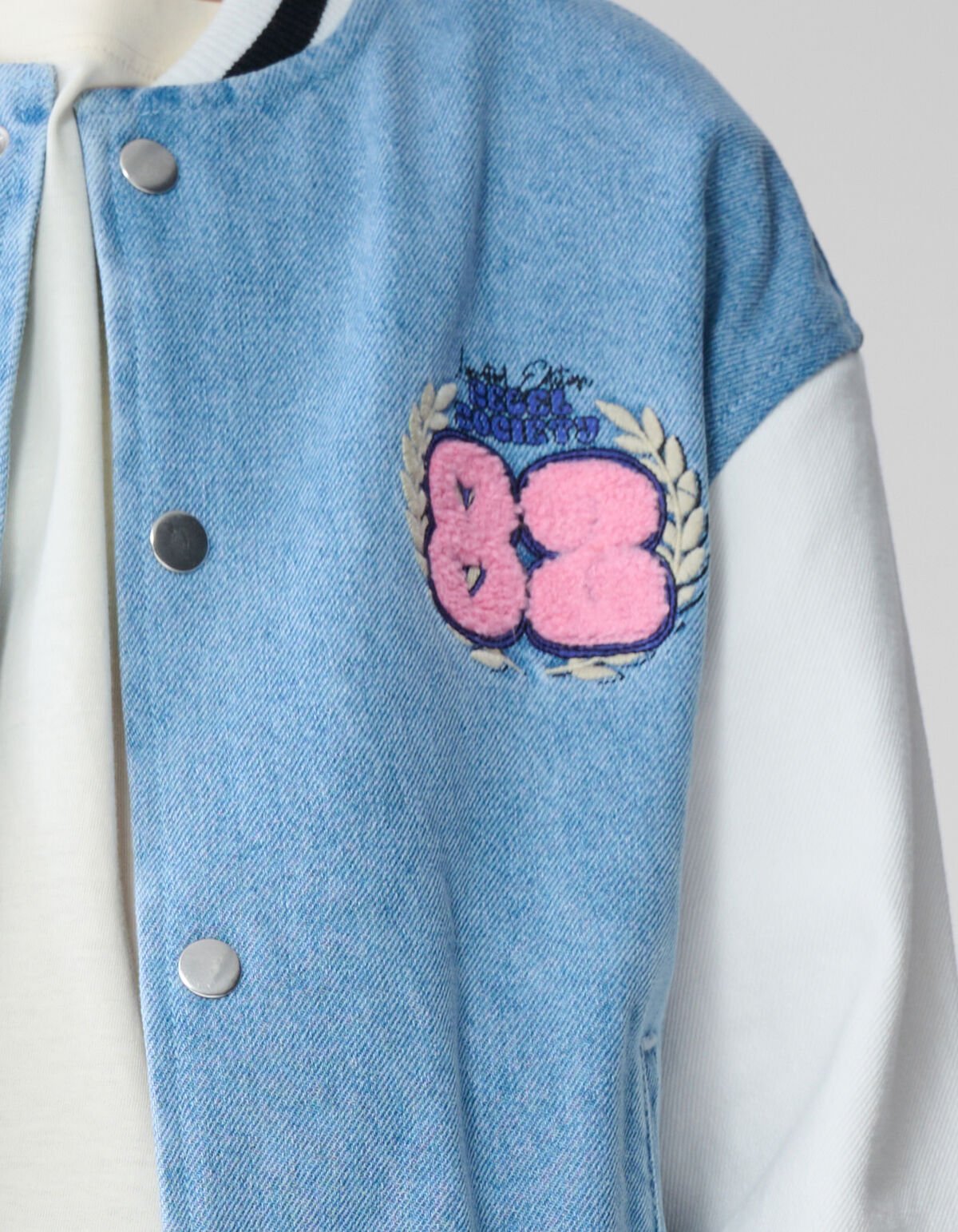 Varsity Denim Bomber Jack Blauw SHOEBY GIRLS