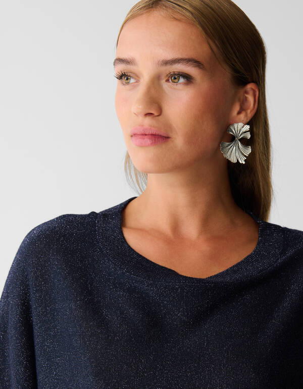 Glitter Vleermuis Trui Donkerblauw SHOEBY WOMEN