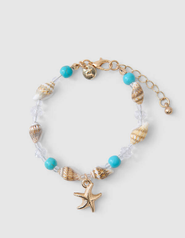 Schelp Armband Blauw SHOEBY ACCESSOIRES