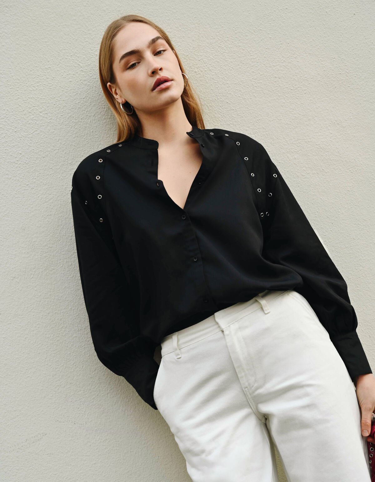 Eyelet Blouse Zwart SHOEBY WOMEN