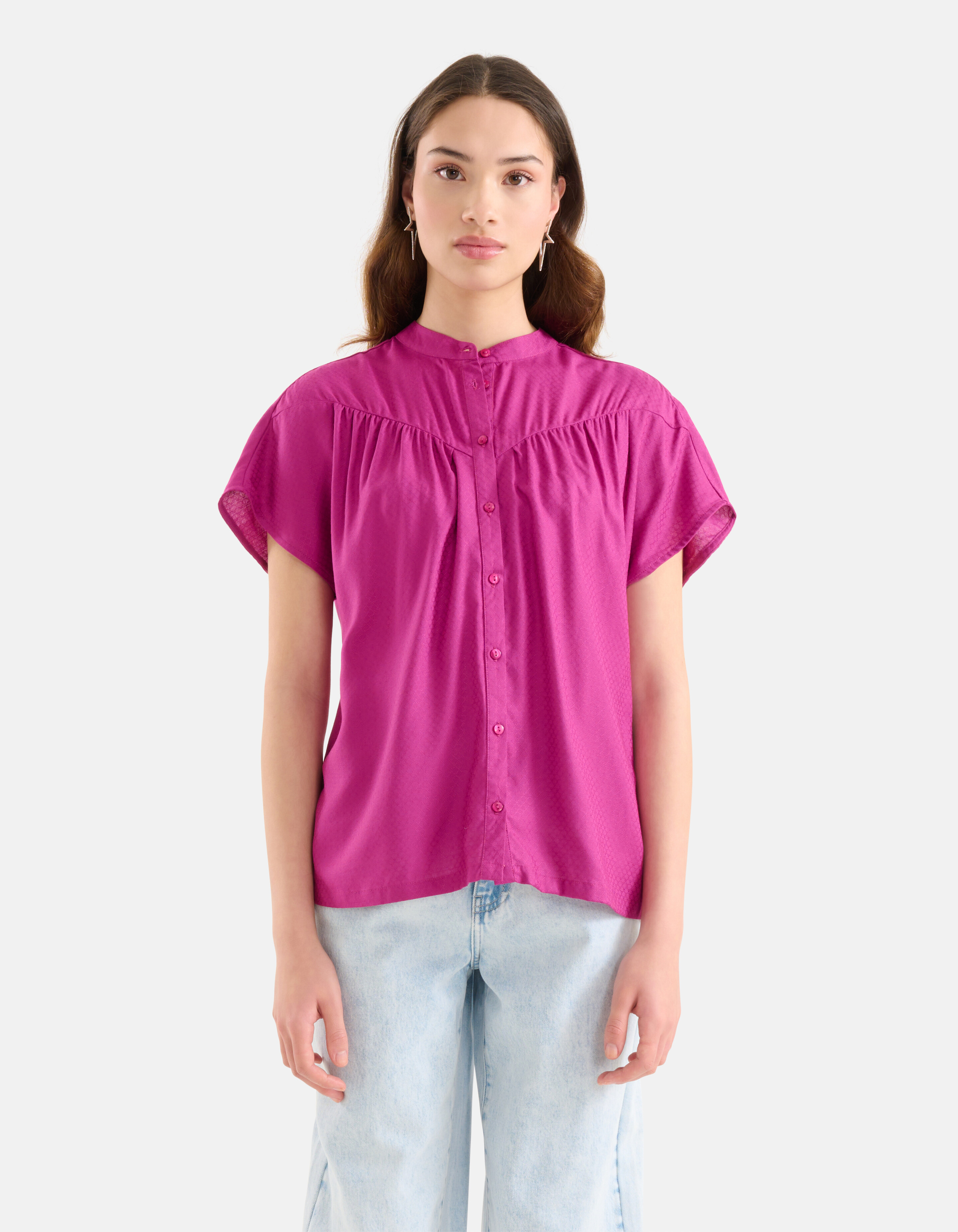 Relaxed Fit Top Donkerroze SHOEBY WOMEN