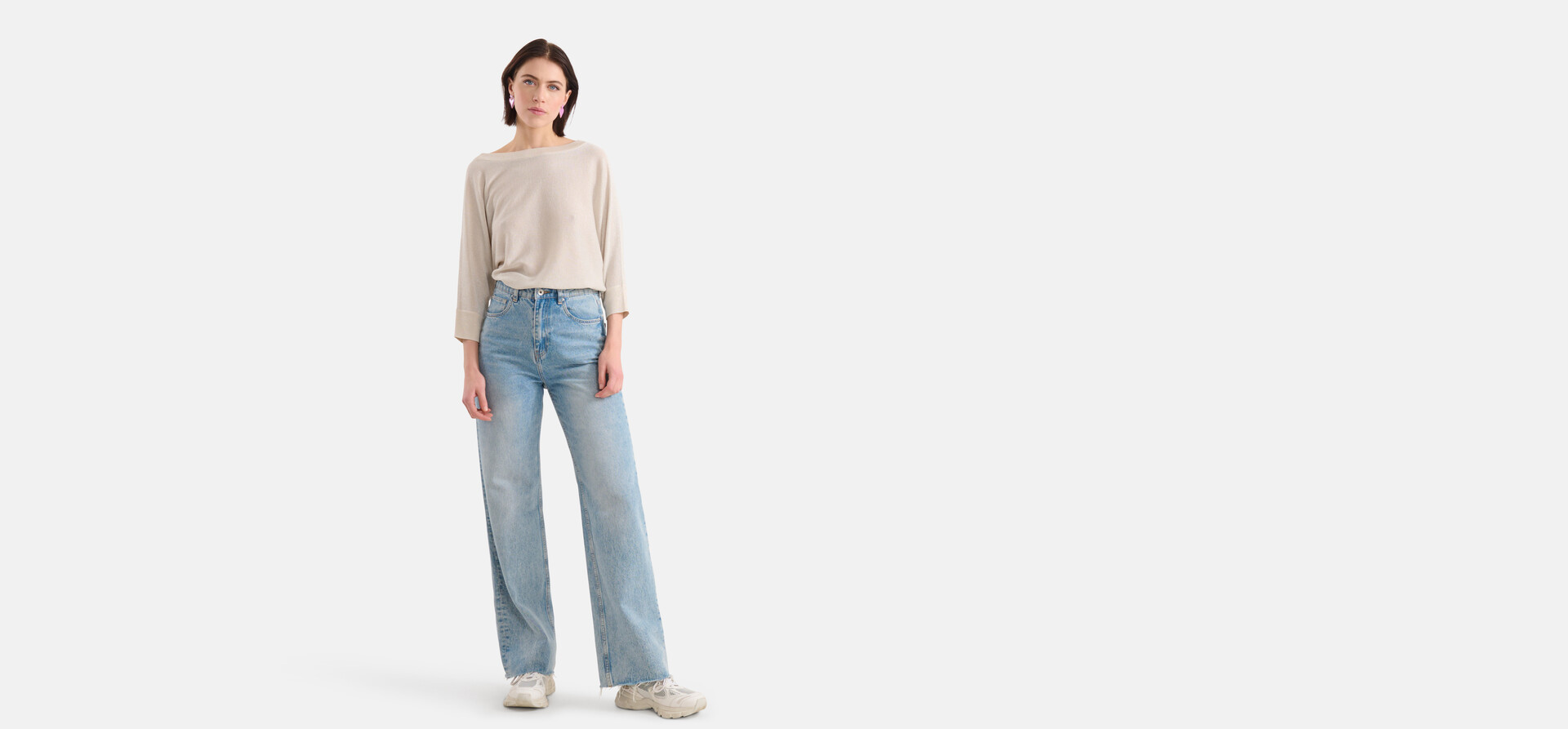 Wide Leg Jeans Bleached L33 SHOEBY WOMEN