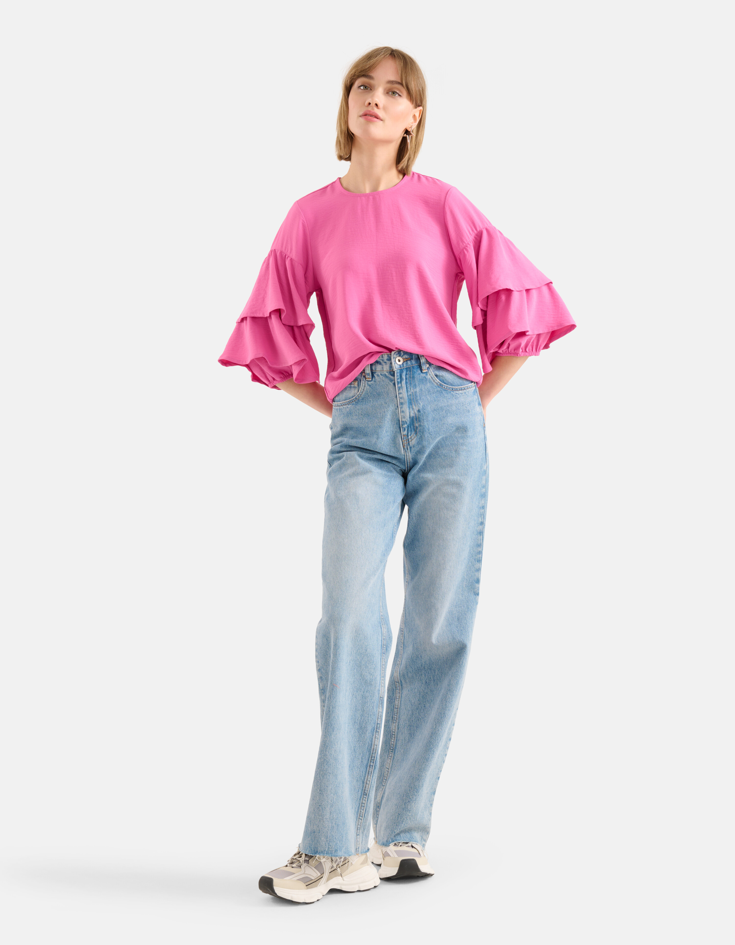 Ruffle Blouse Roze SHOEBY WOMEN