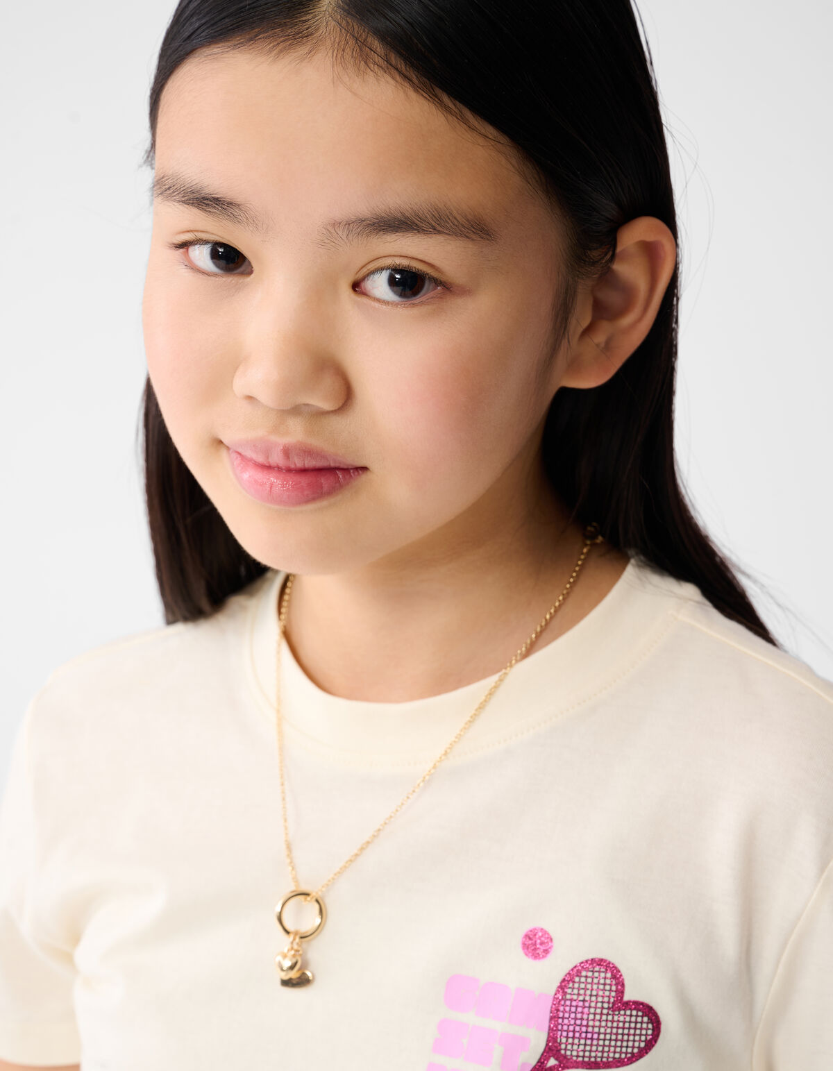 Heart Racket Artwork T-shirt Gebroken Wit SHOEBY GIRLS