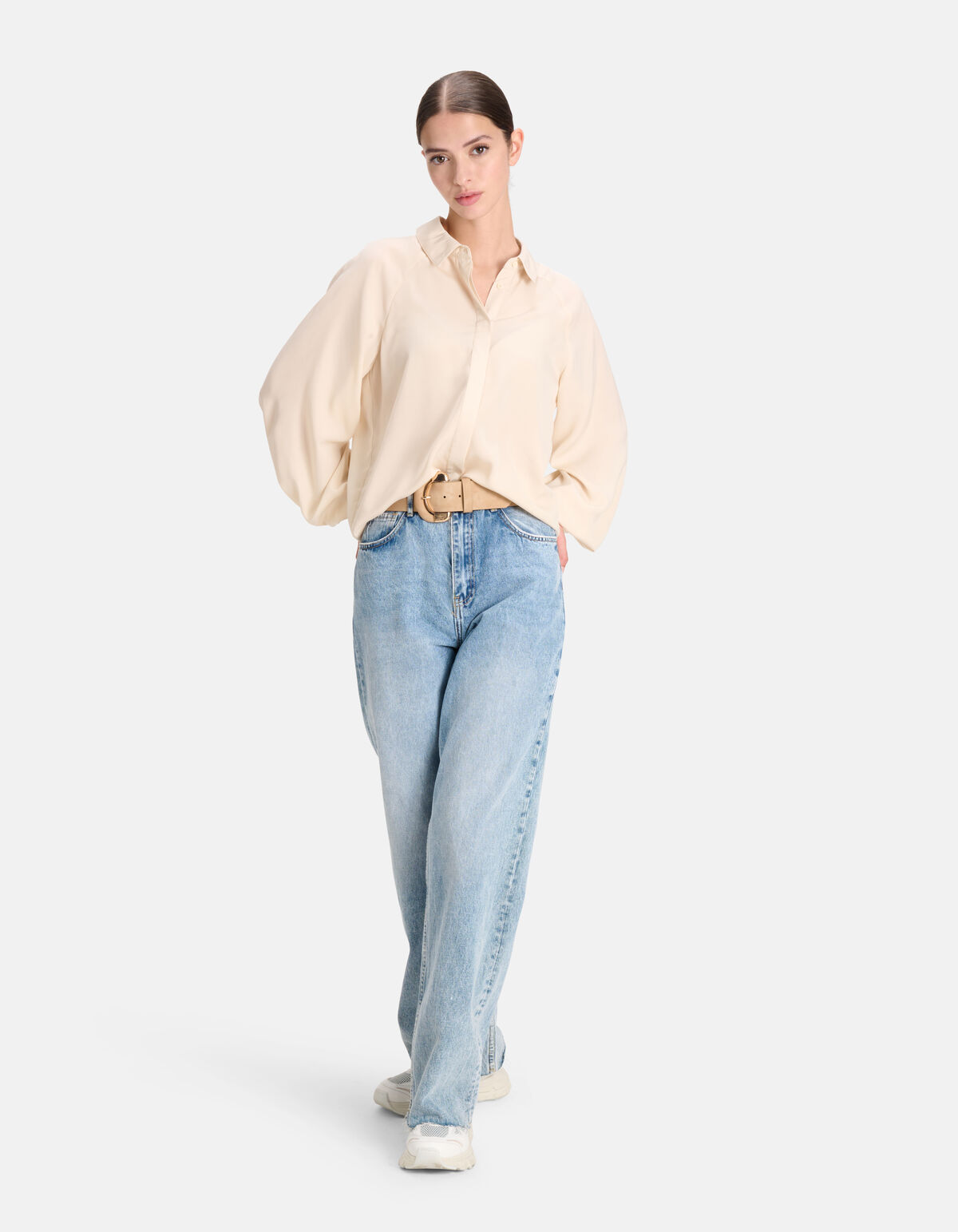 Soepelvallende Blouse Gebroken Wit SHOEBY WOMEN