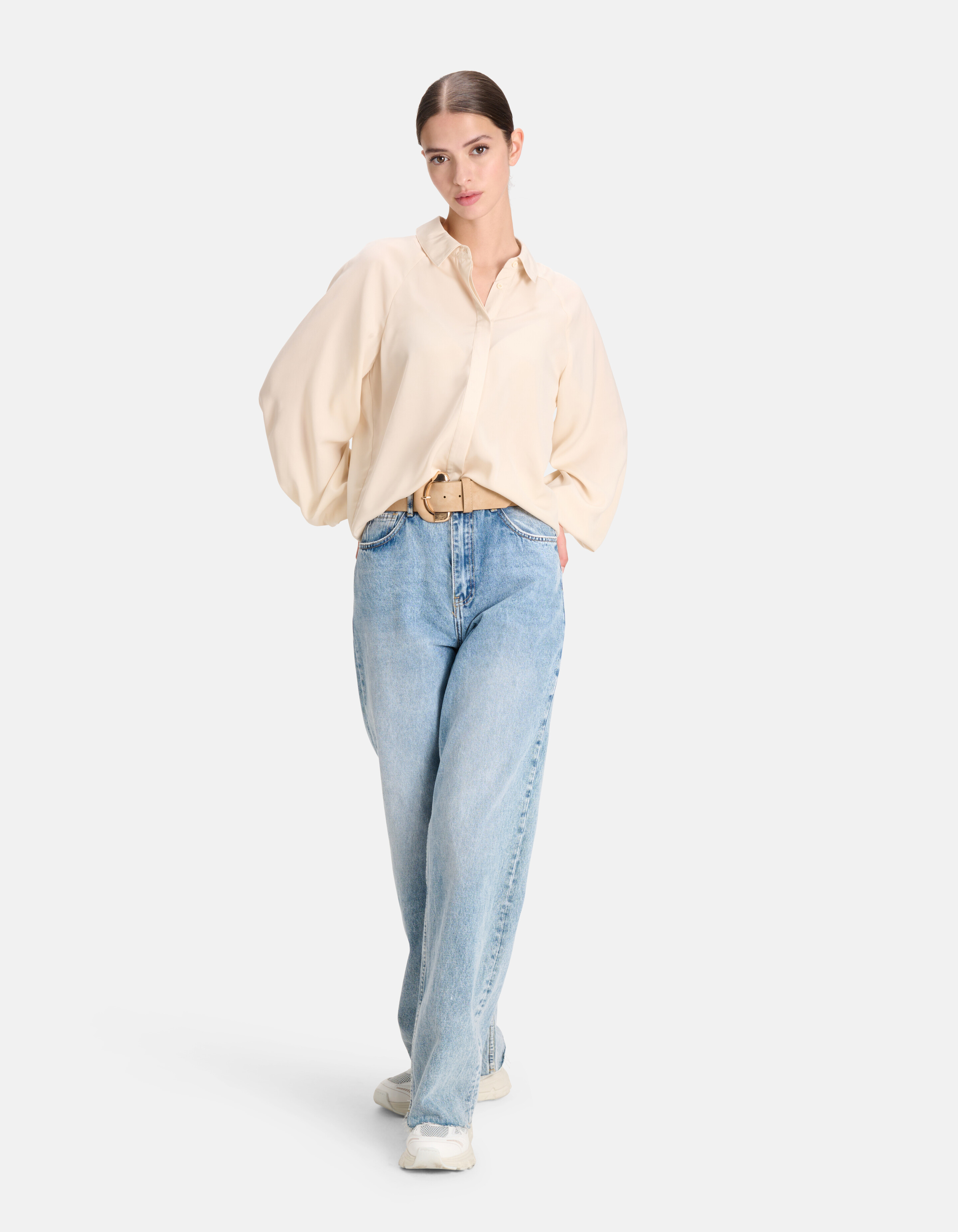Soepelvallende Blouse Gebroken Wit SHOEBY WOMEN