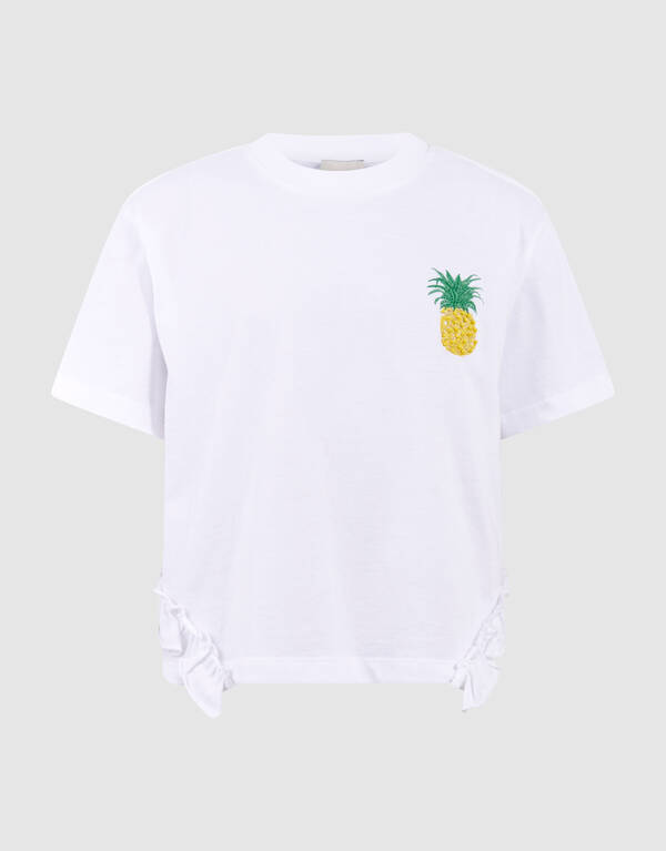Ruffle Pineapple T-shirt Wit SHOEBY GIRLS