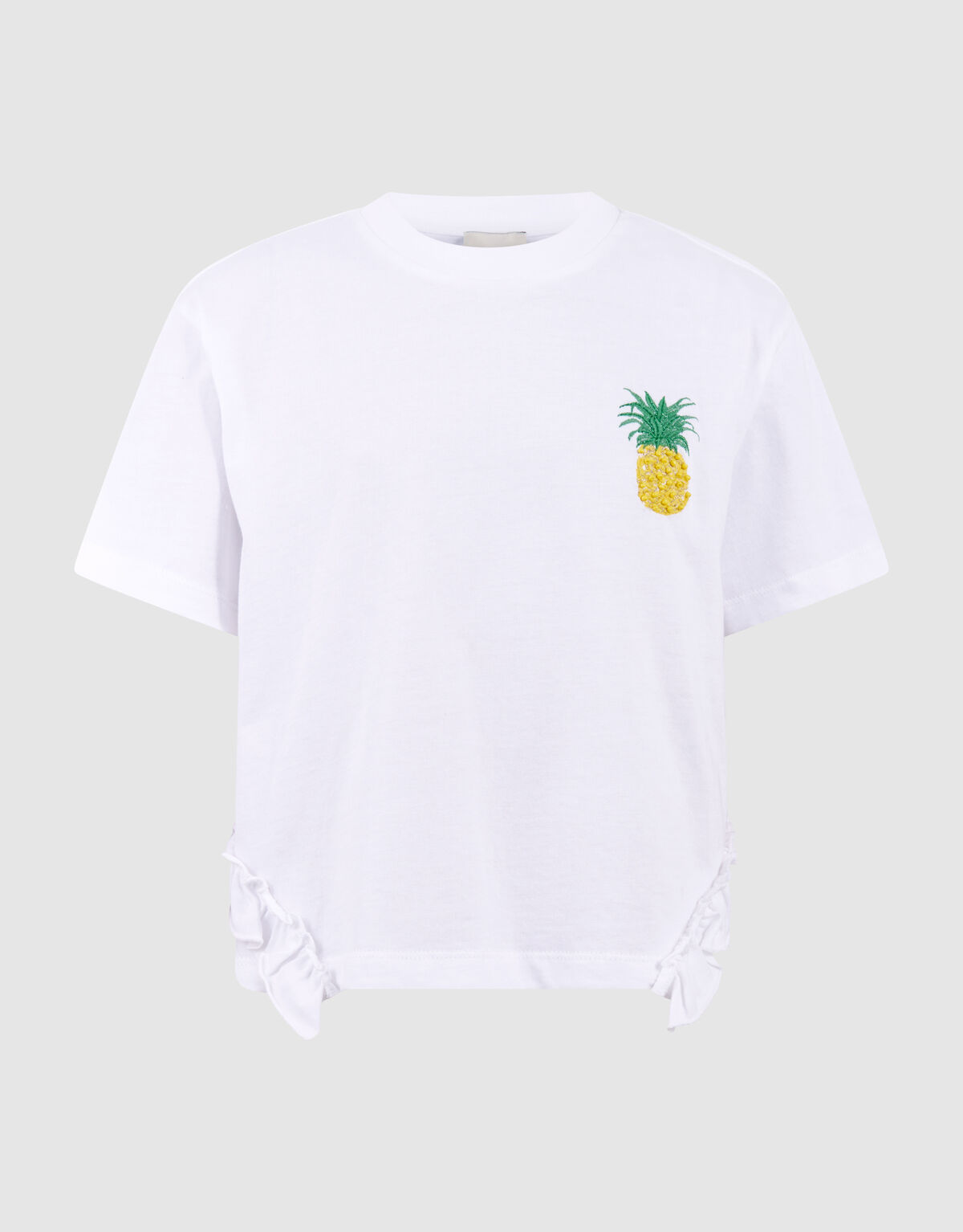 Ruffle Pineapple T-shirt Wit SHOEBY GIRLS