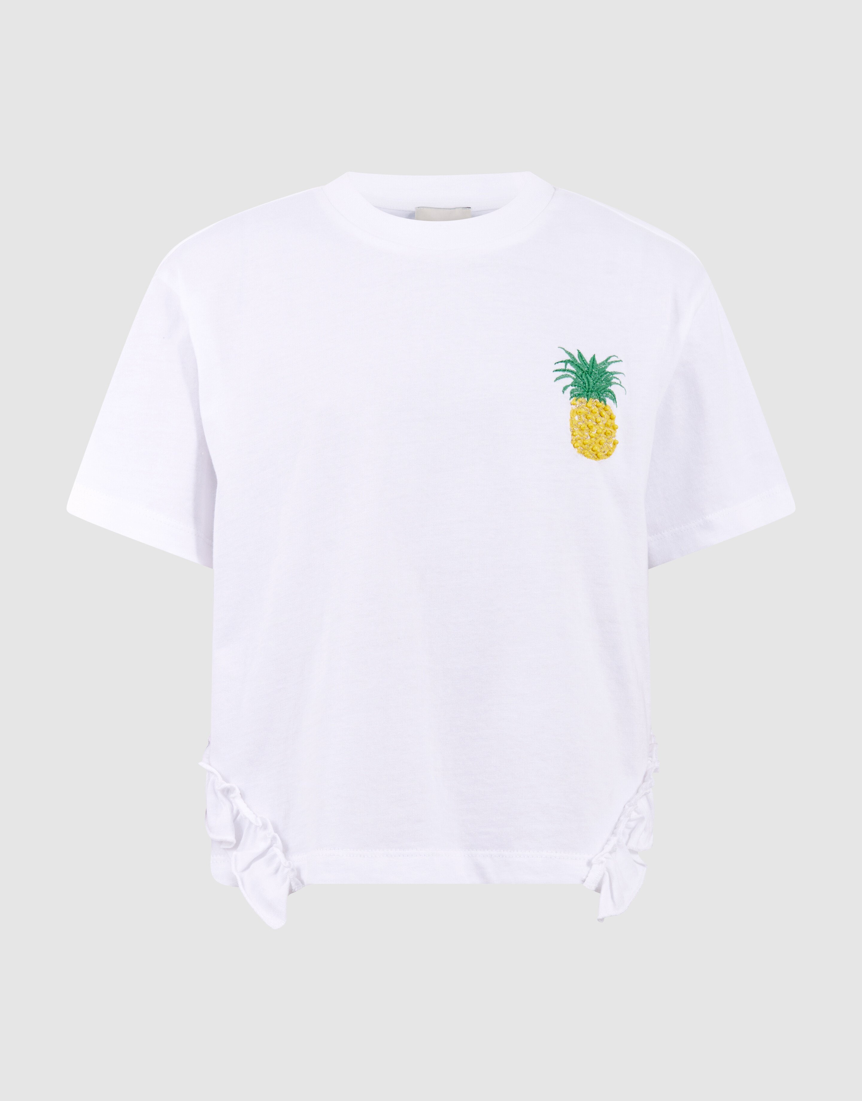 Ruffle Pineapple T-shirt Wit SHOEBY GIRLS