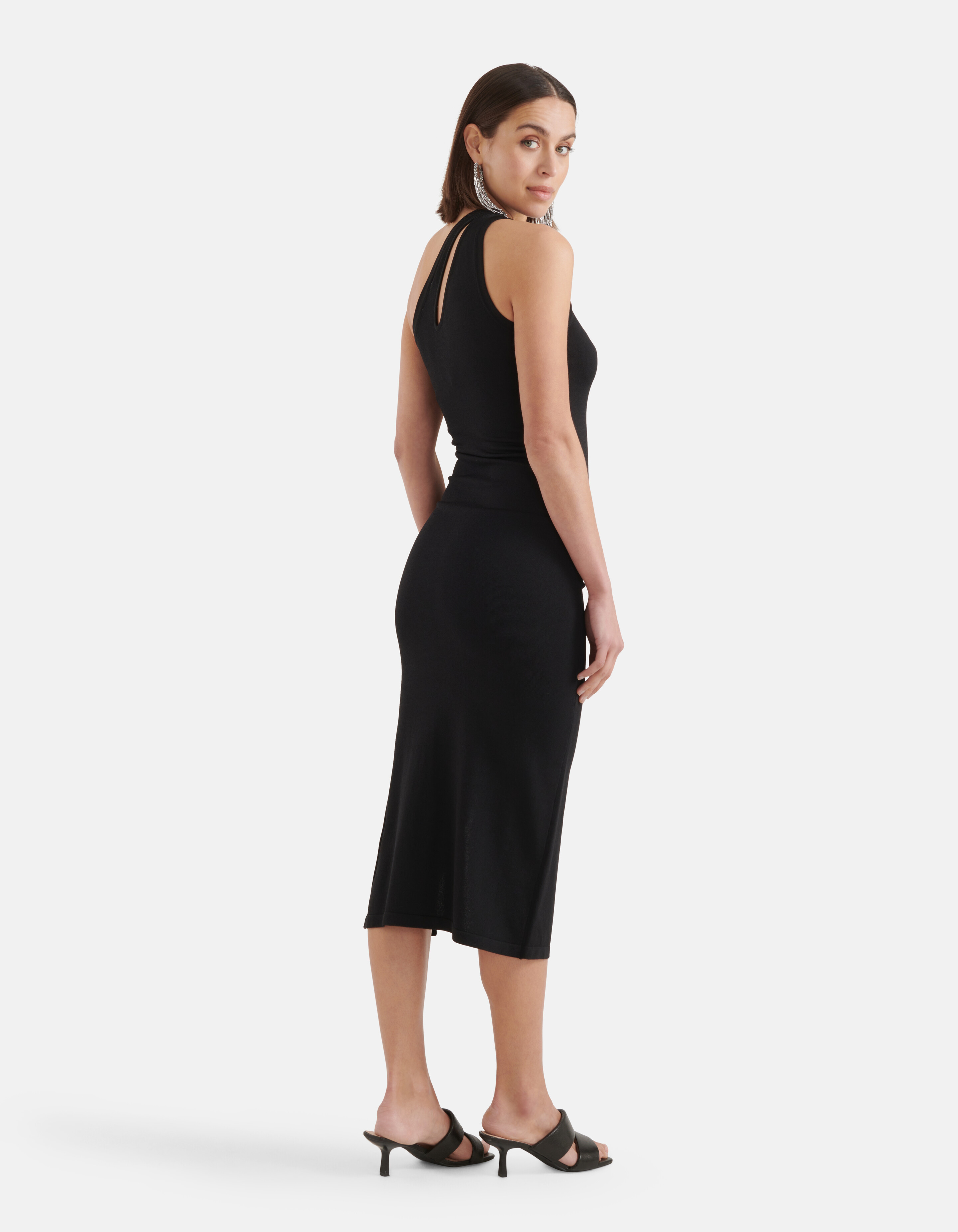 Asymmetrische Cut Out Jurk Zwart SHOEBY WOMEN